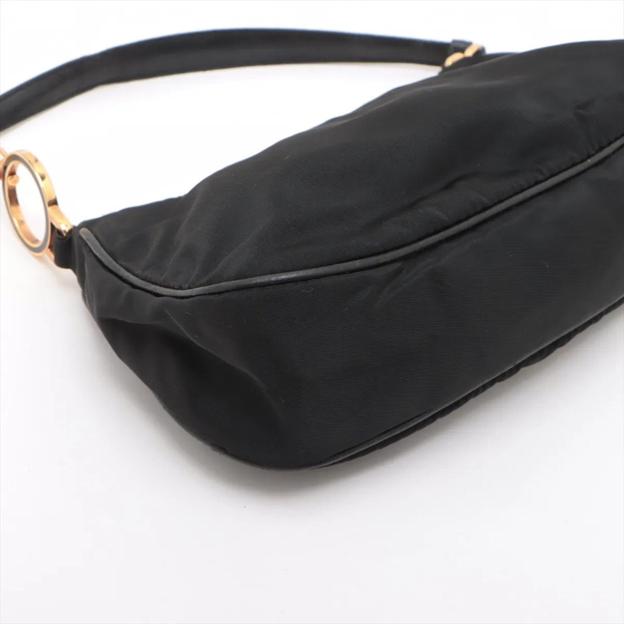 Prada Black Nylon Leather Shoulder Bag (Pre-Owned)