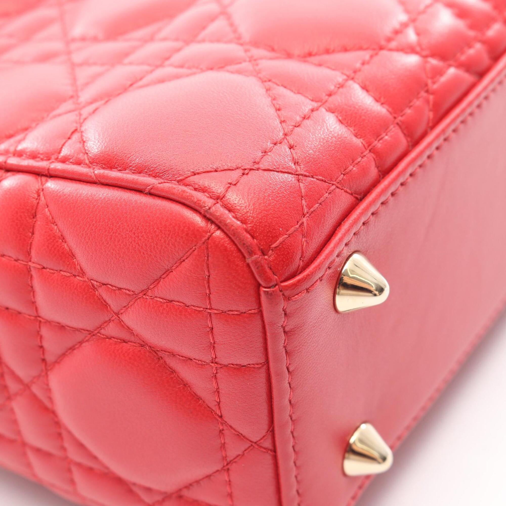Christian Dior Red Color Leather Handbag (Pre-Owned)