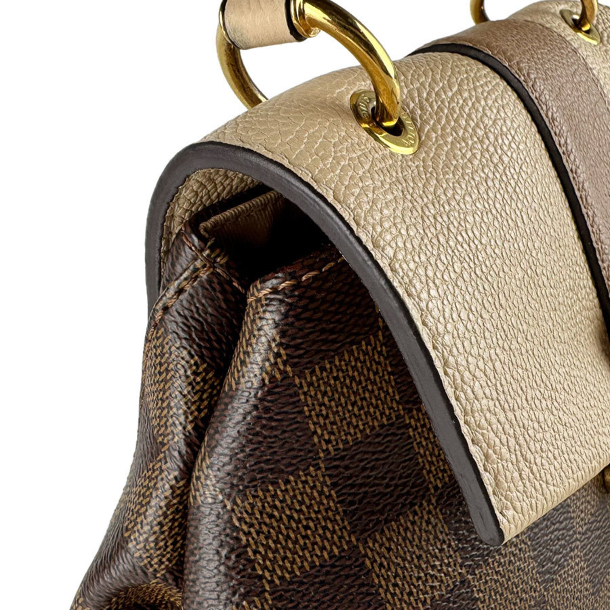 Louis Vuitton Beige Brown Damier Canvas Leather Backpack (Pre-Owned)