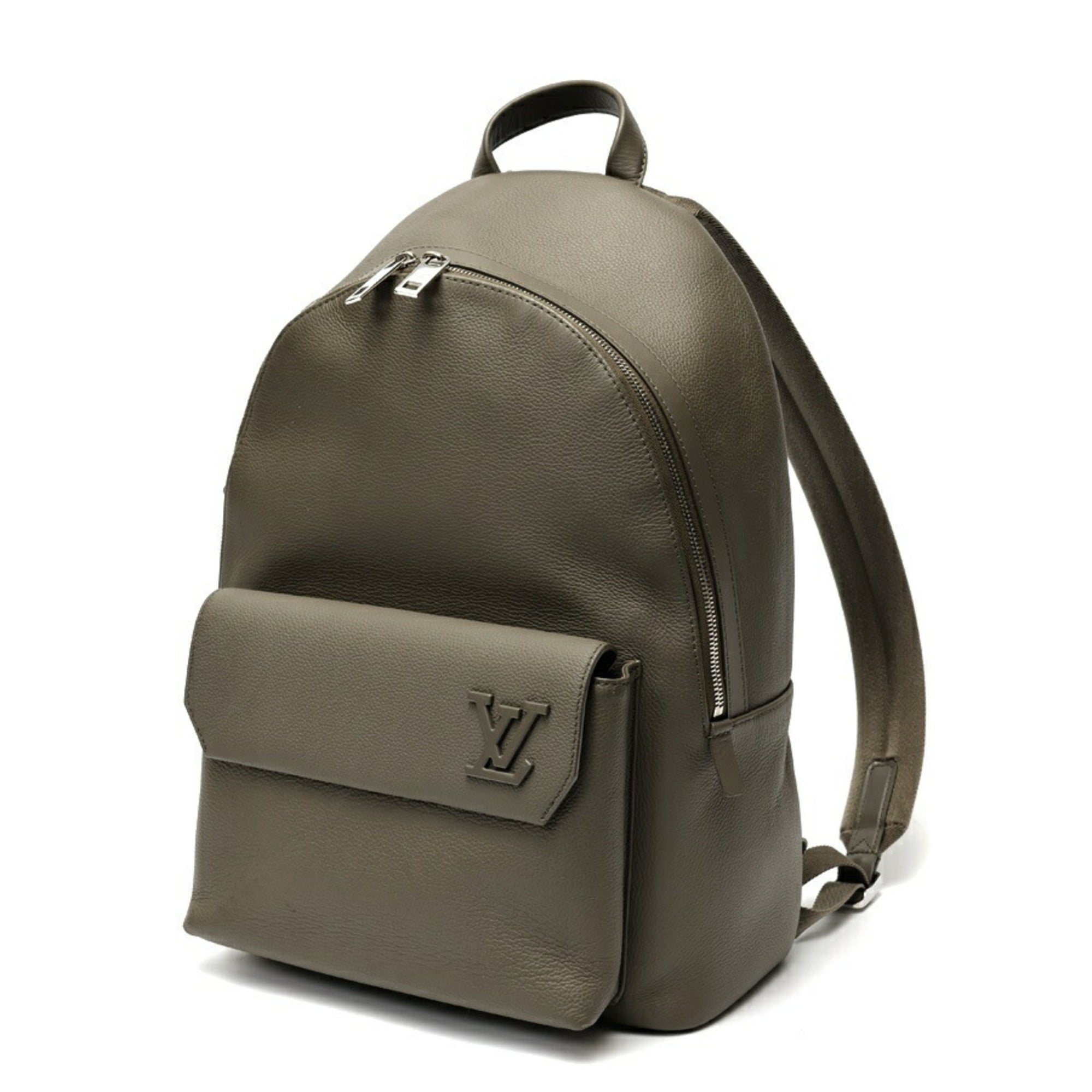 Louis Vuitton Khaki Leather Backpack (Pre-Owned)
