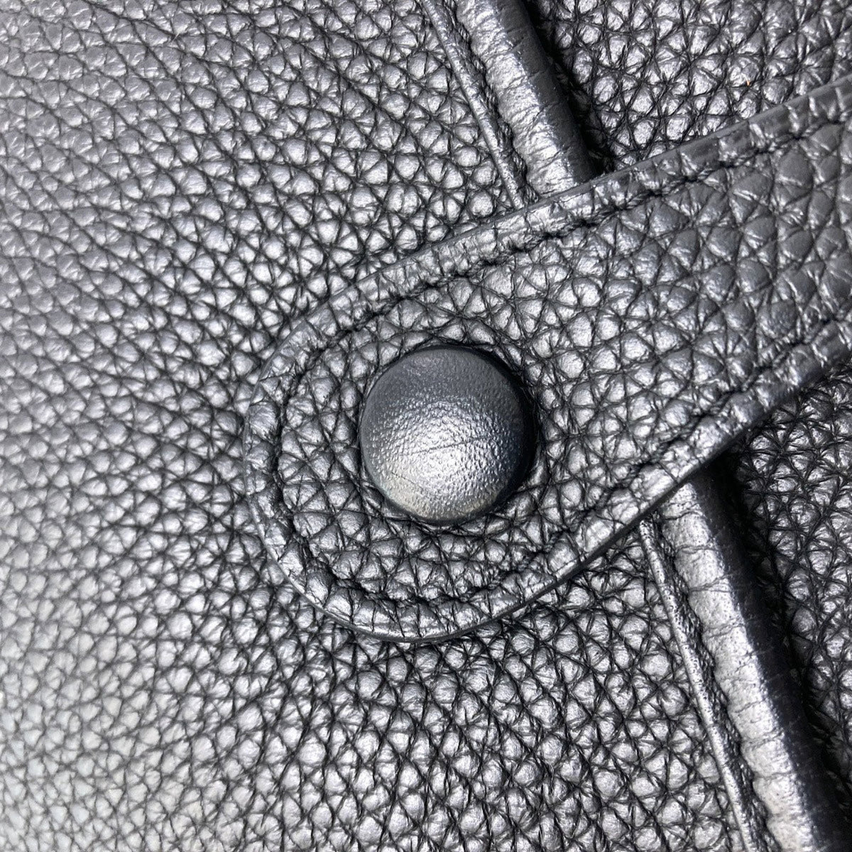 Hermes Black Taurillon Clemence Leather Shoulder Bag