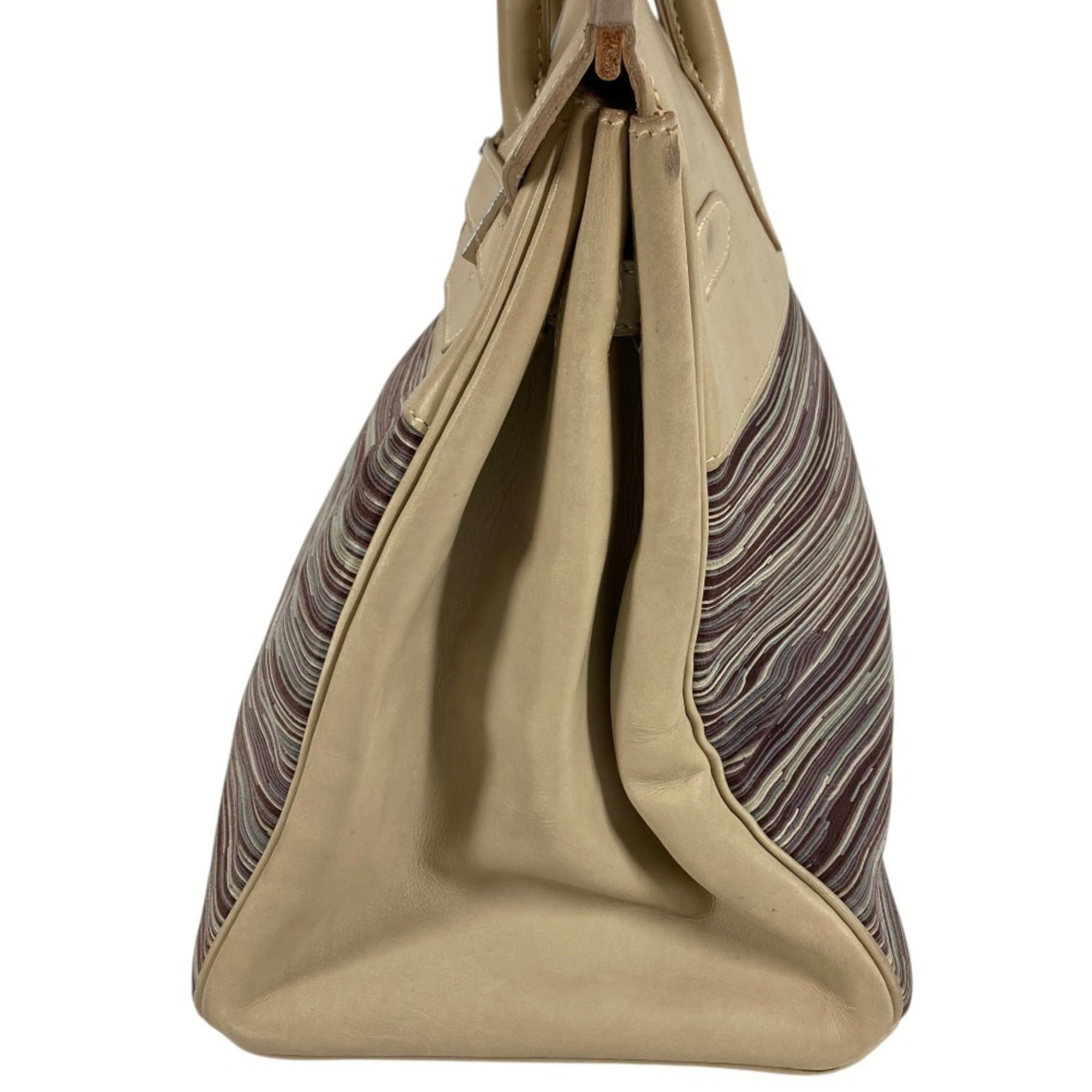 Hermes Multi-Color White Leather Handbag Tote Bag (Pre-Owned)