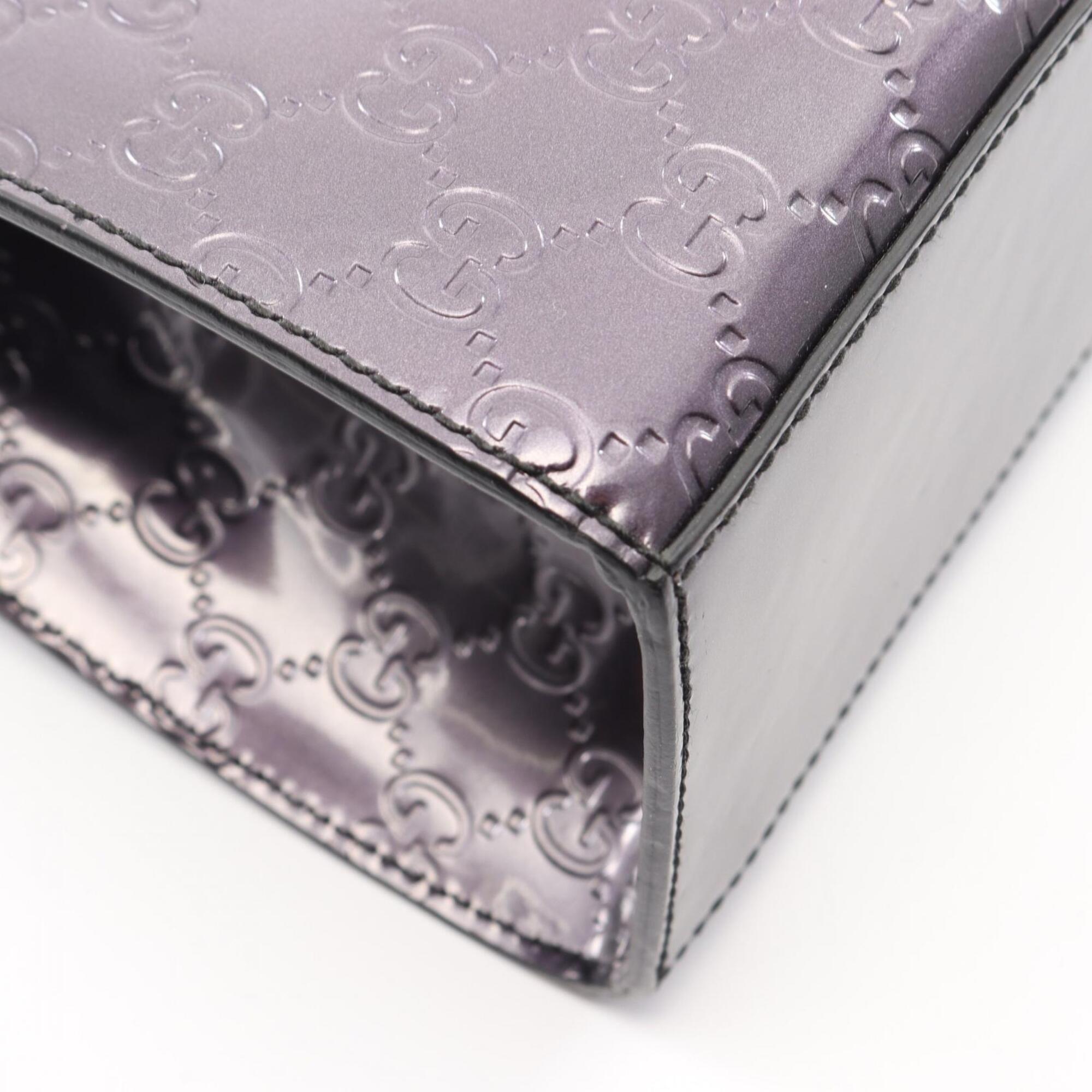 Gucci Purple Leather Handbag Shoulder Bag (Pre-Owned)