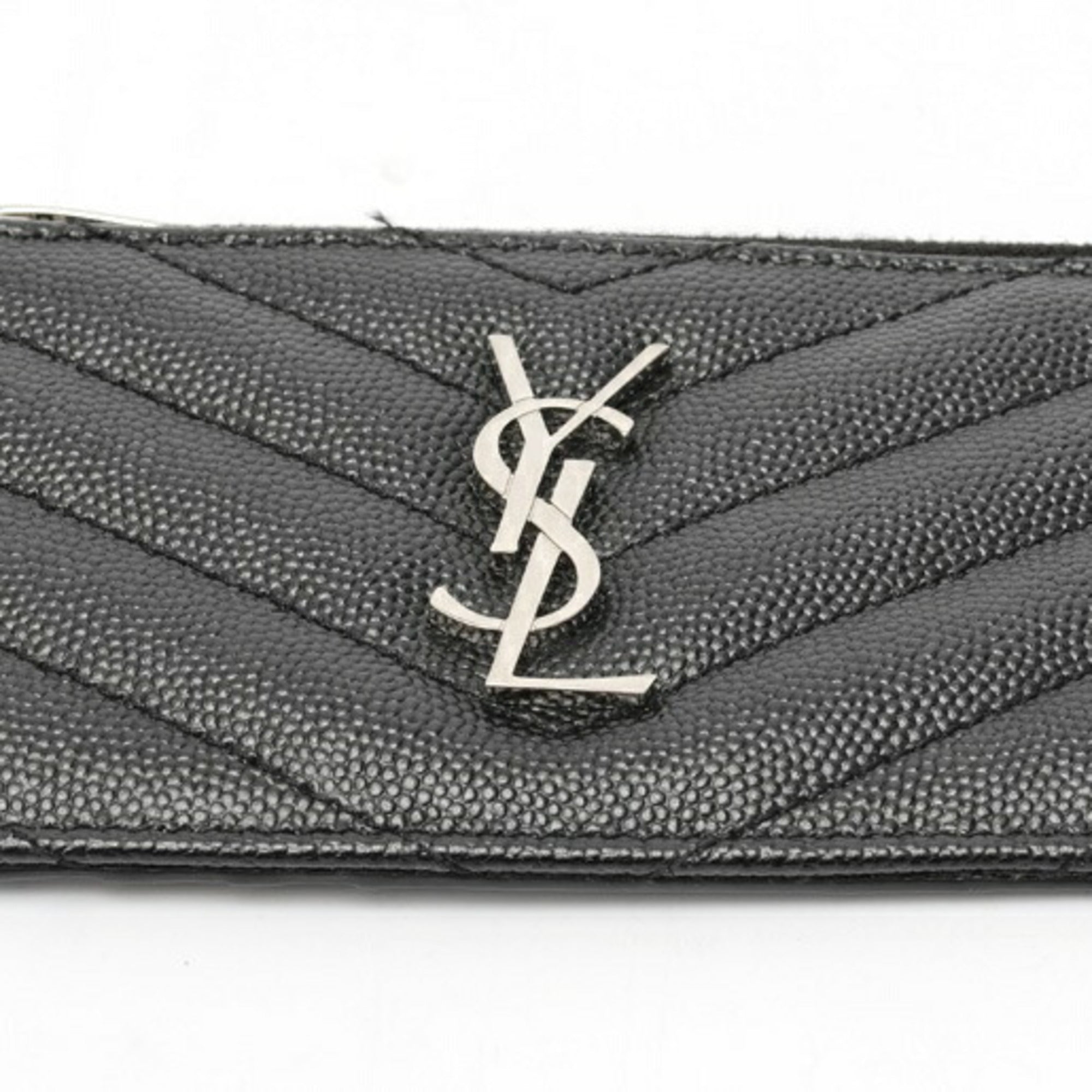 Saint Laurent Black Leather Coin Purse/Coin Case (Pre-Owned)
