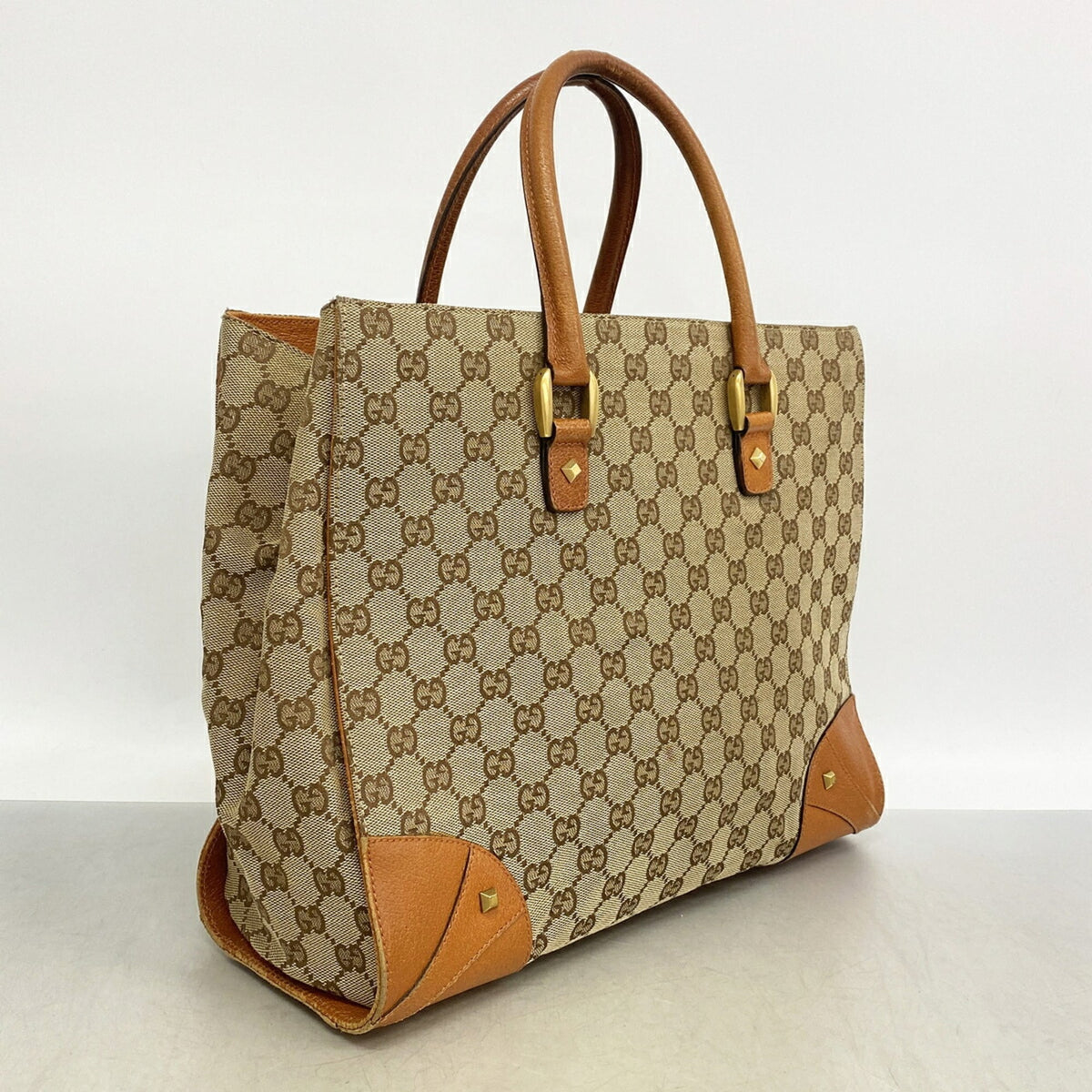 Gucci Brown Canvas Tote Bag (Pre-Owned)