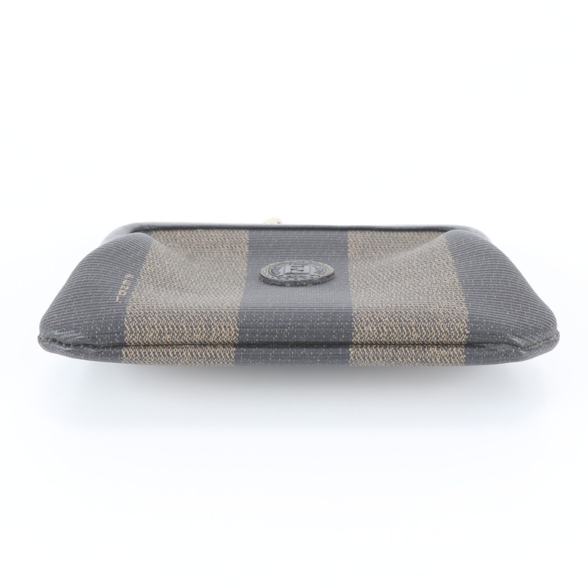 Fendi Brown Leather Coated Canvas Coin Purse/Coin Case (Pre-Owned)