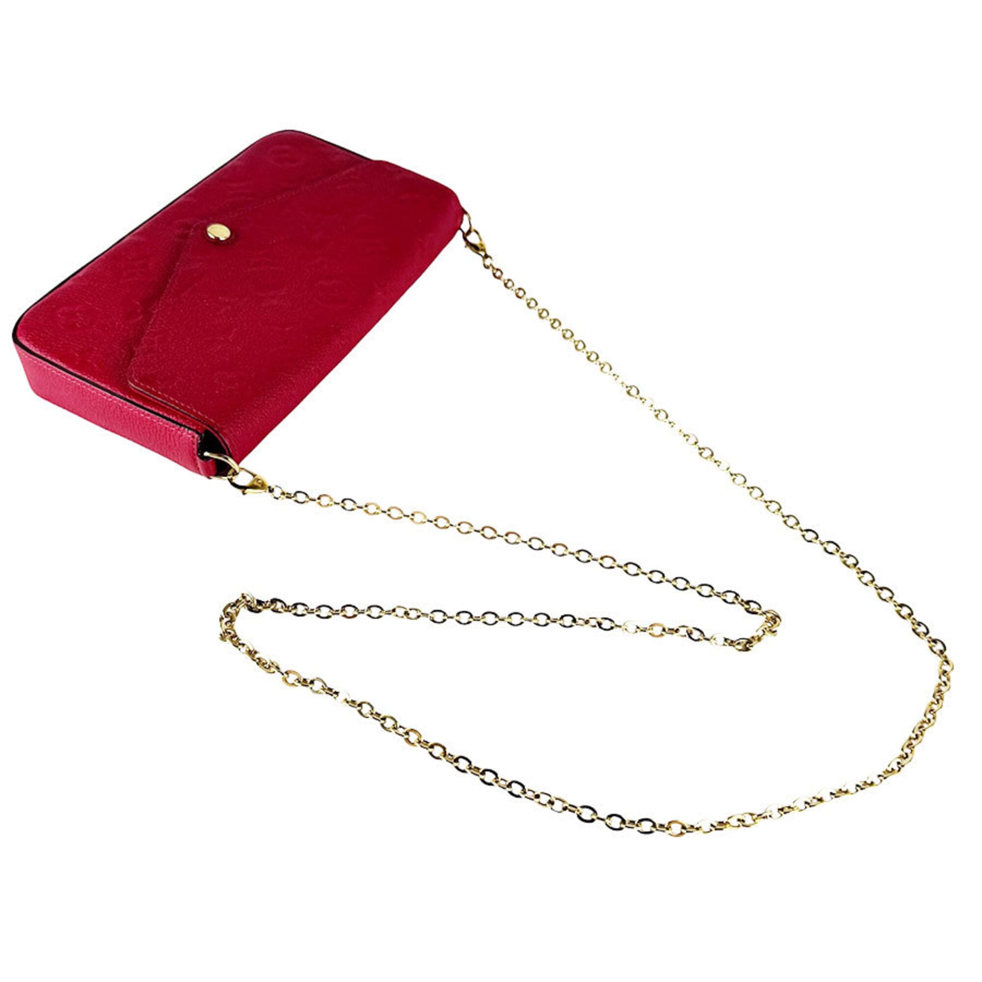 Louis Vuitton Red Color Monogram Empreinte Pochette Shoulder Bag (Pre-Owned)