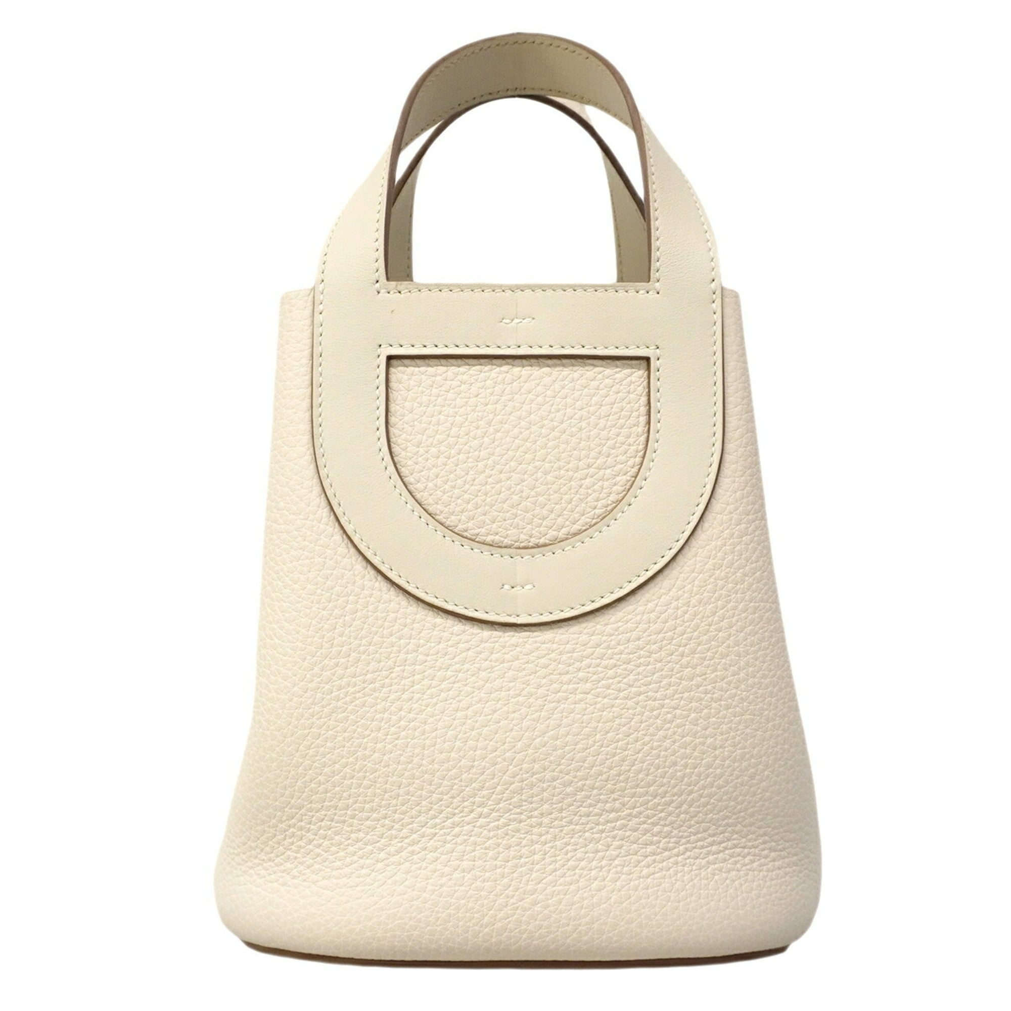 Hermes White Taurillon Clemence Leather Handbag (Pre-Owned)
