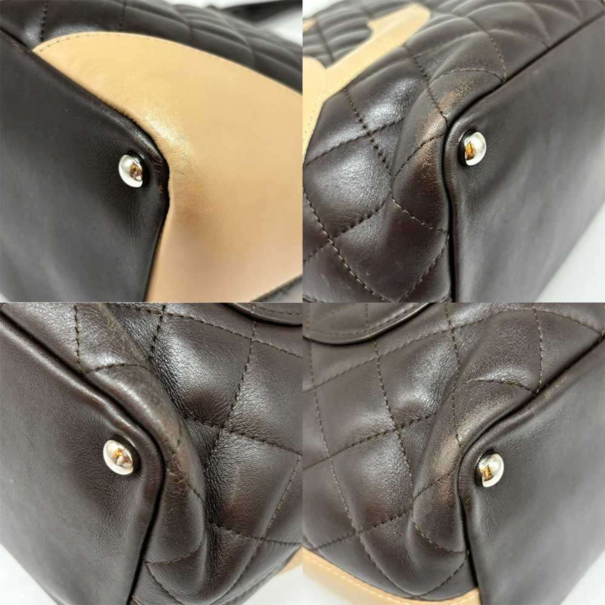 Chanel Beige Dark Brown Cambon Ligne Tote Bag (Pre-Owned)