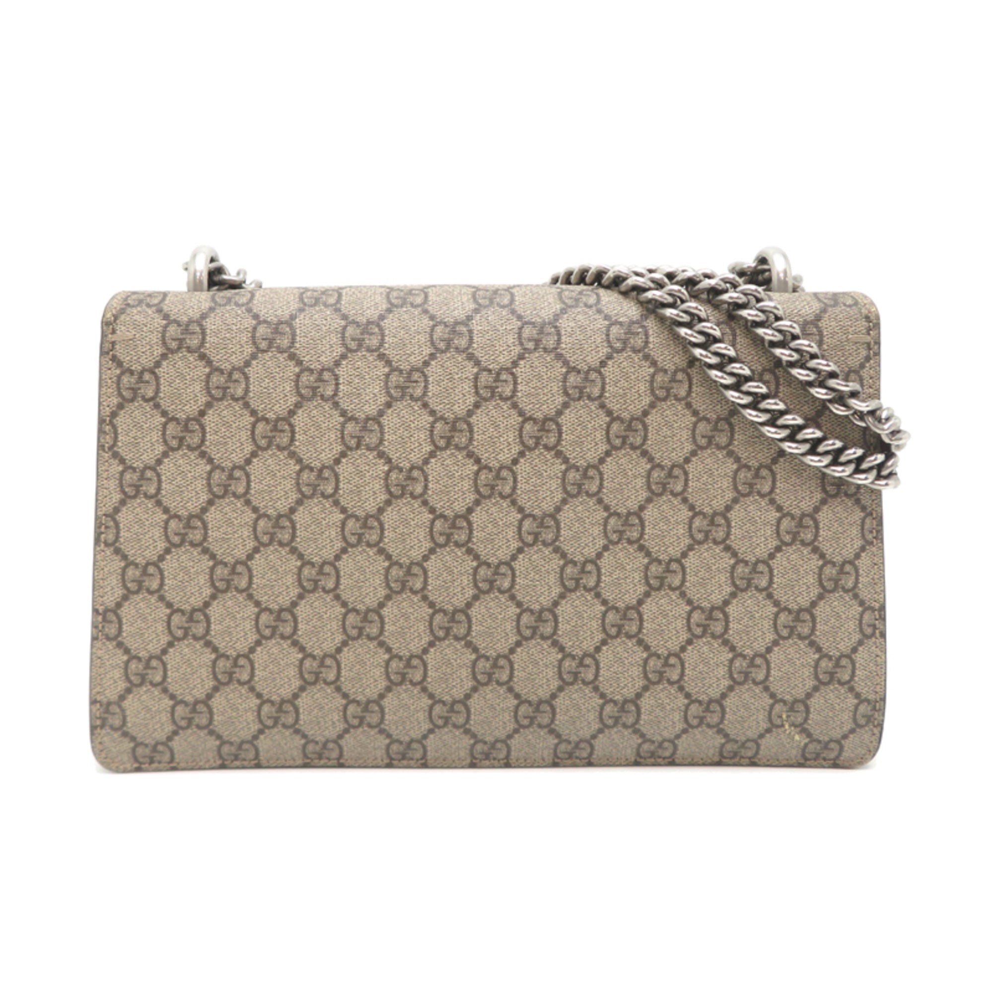 Gucci Beige Red Color Gg Supreme Shoulder Bag (Pre-Owned)