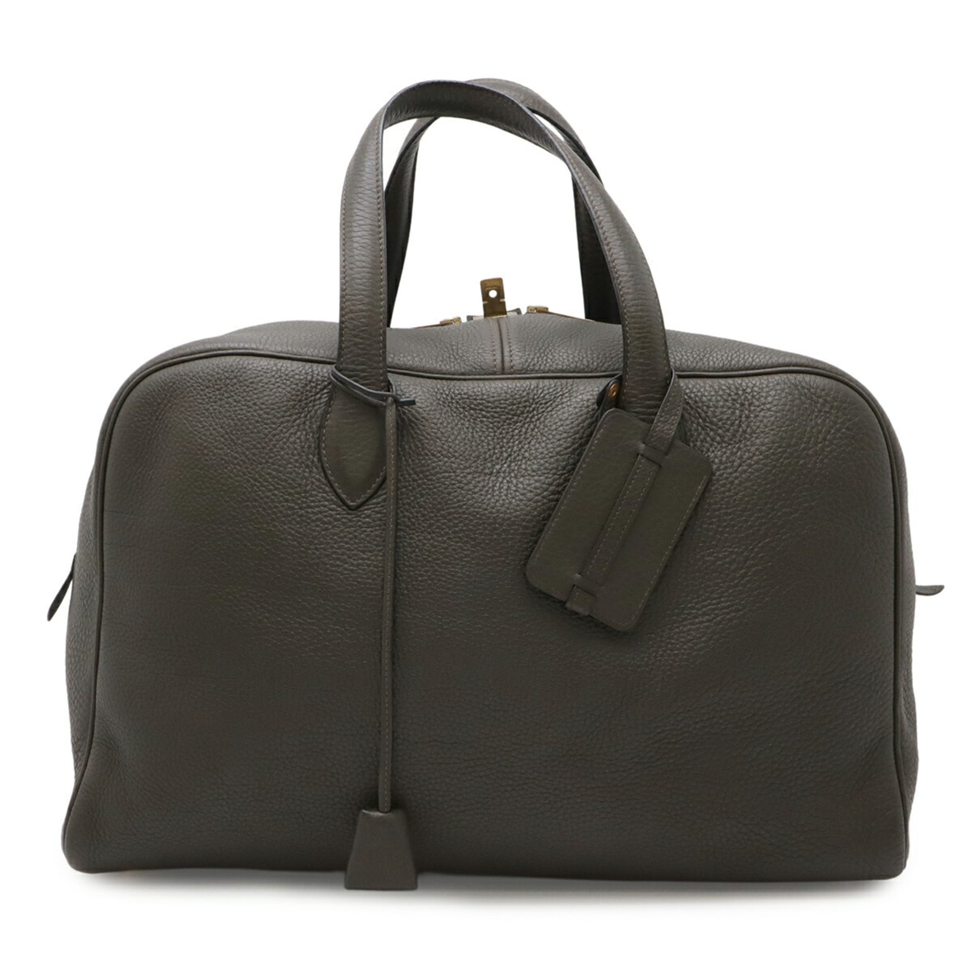 Hermes Olive Taurillon Clemence Leather Boston Bag (Pre-Owned)