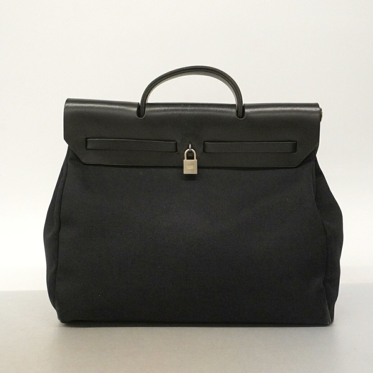 Hermes Black Toile Officier Handbag (Pre-Owned)