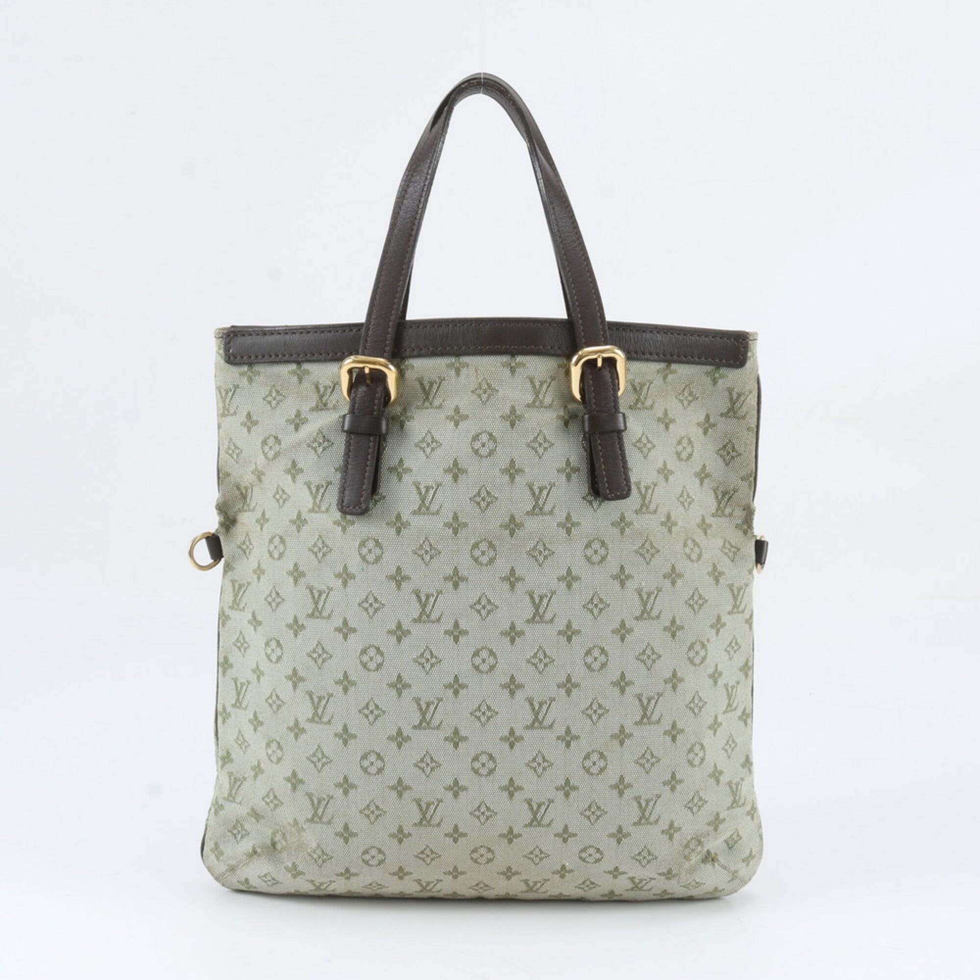 Louis Vuitton Khaki Monogram Leather Canvas Handbag Tote Bag (Pre-Owned)