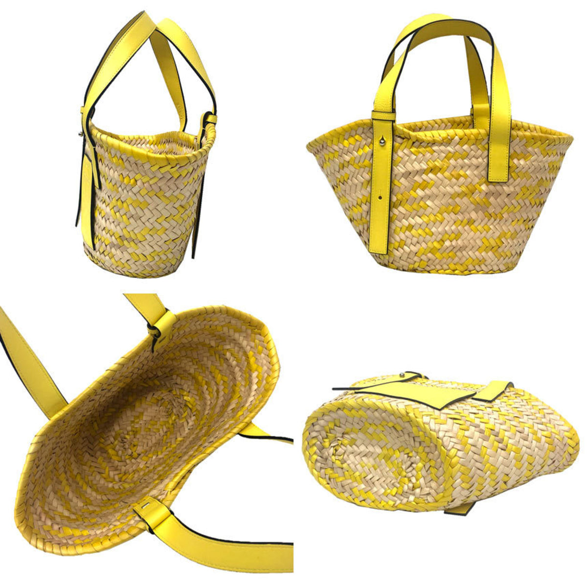 Loewe Yellow Leather Basket Handbag Tote Bag (Pre-Owned)