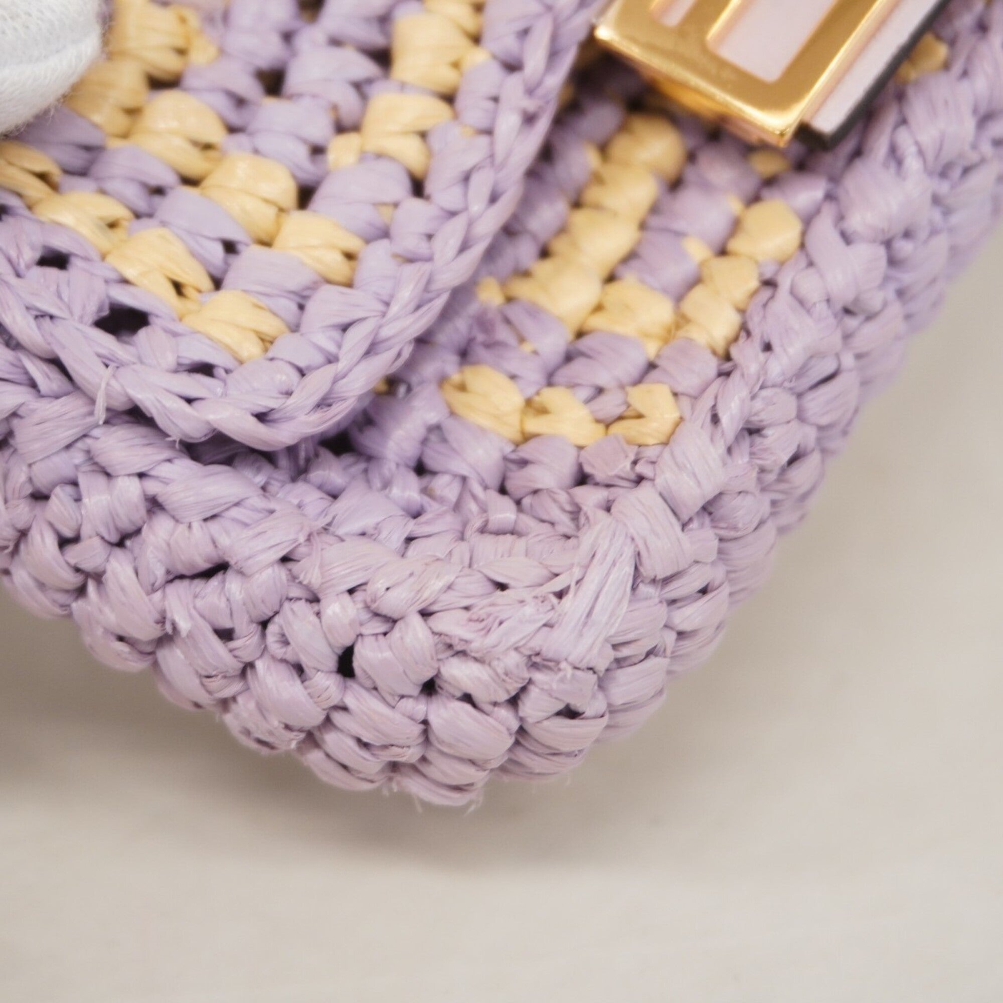 Fendi Purple Raffia Shoulder Bag (Pre-Owned)