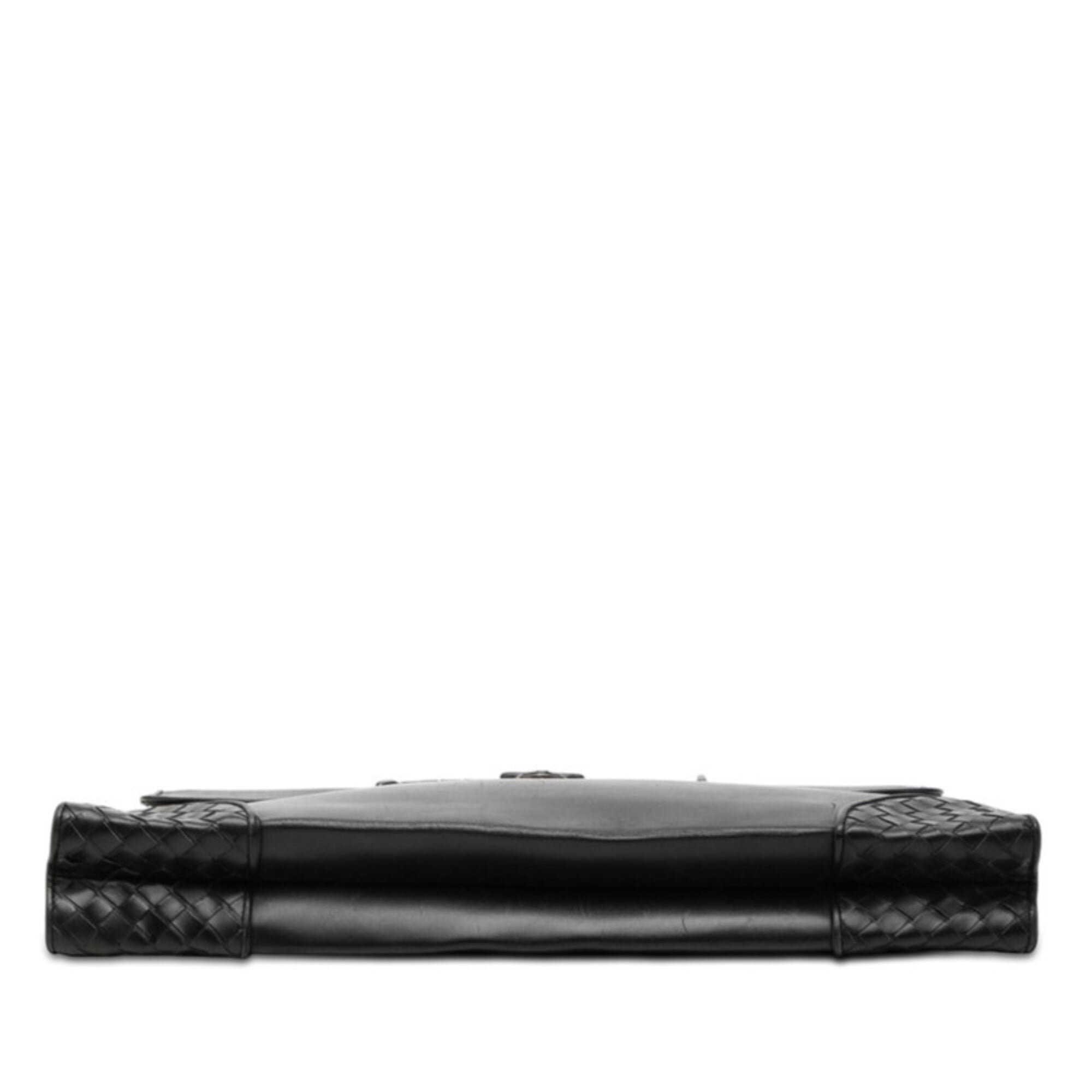 Bottega Veneta Black Intrecciato Leather Briefcase (Pre-Owned)