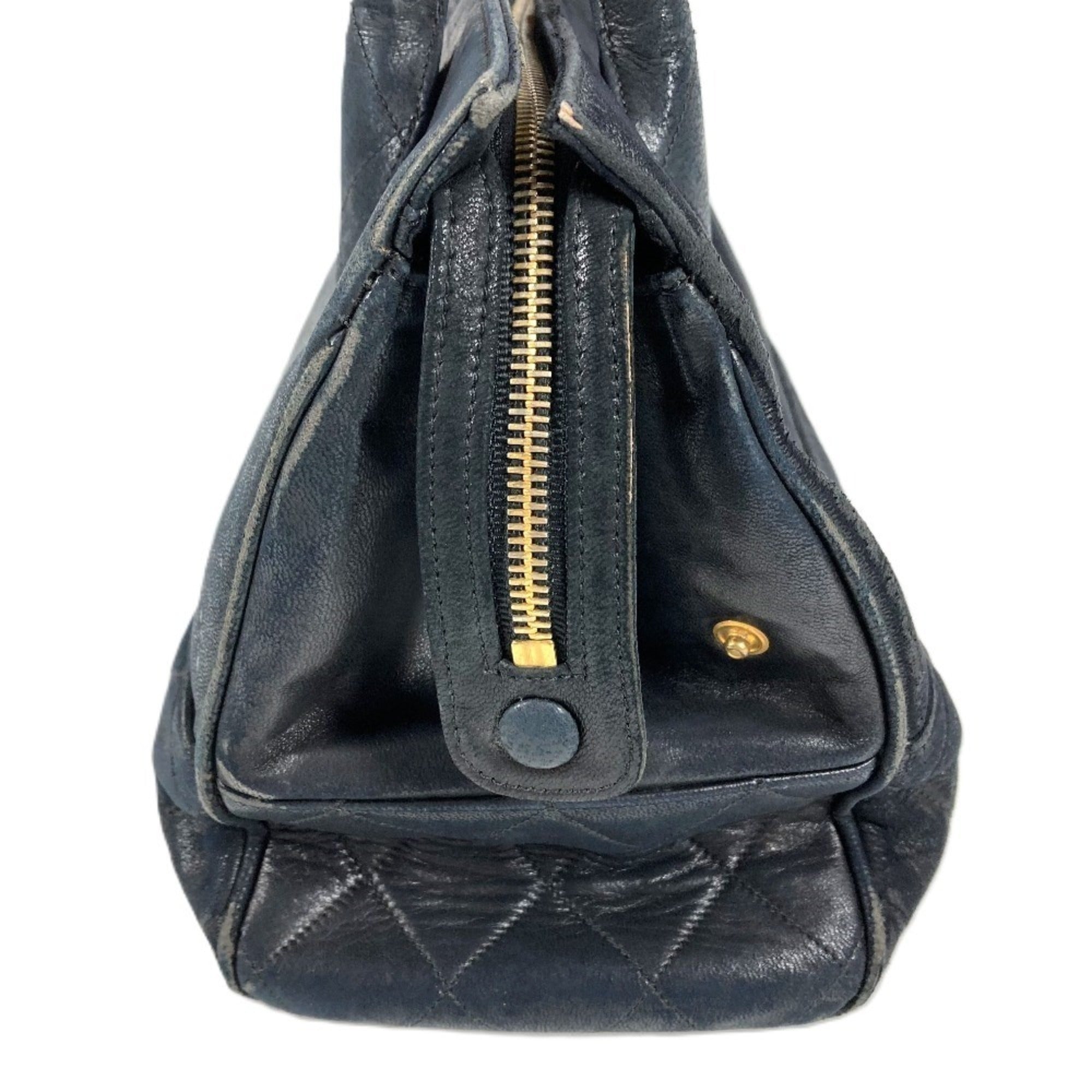 Chanel Black Leather Handbag Tote Bag (Pre-Owned)
