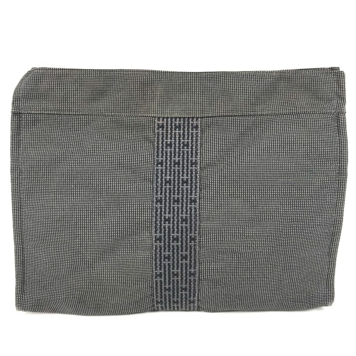 Hermes Her Line Gray Cotton Clutch Bag (Pre-Owned)