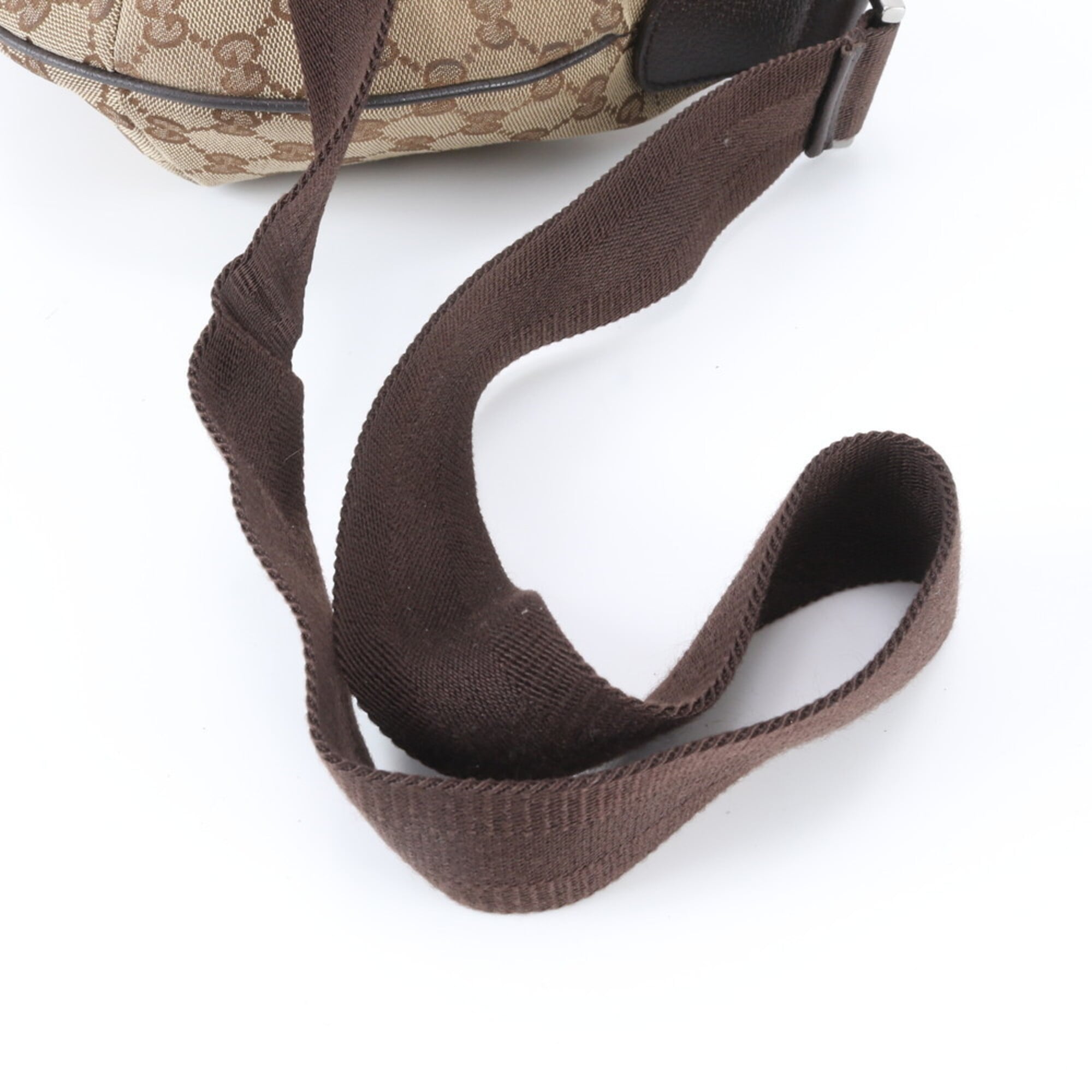 Gucci Gg Canvas Brown Leather Canvas Shoulder Bag (Pre-Owned)
