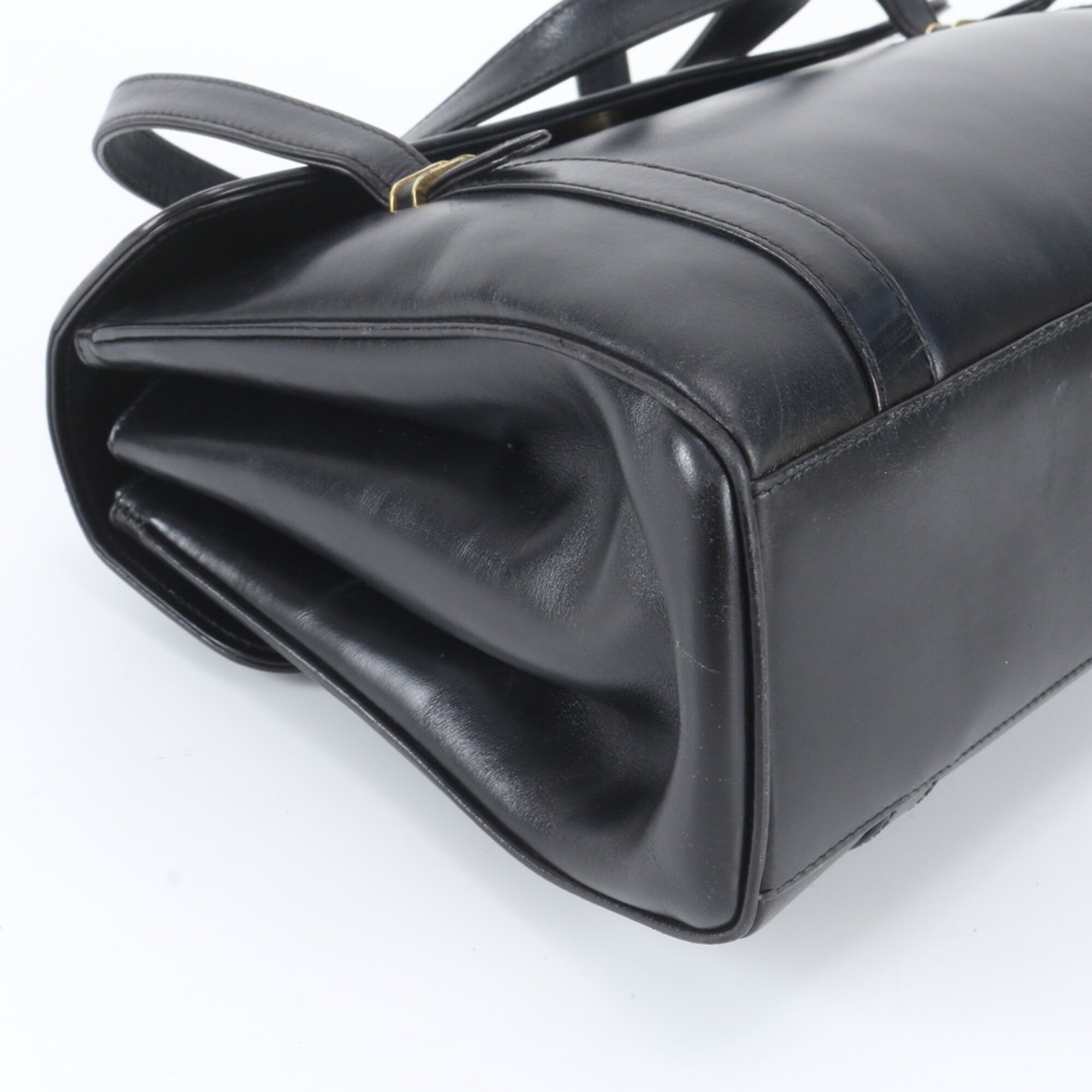 Gucci Black Leather Handbag Tote Bag (Pre-Owned)