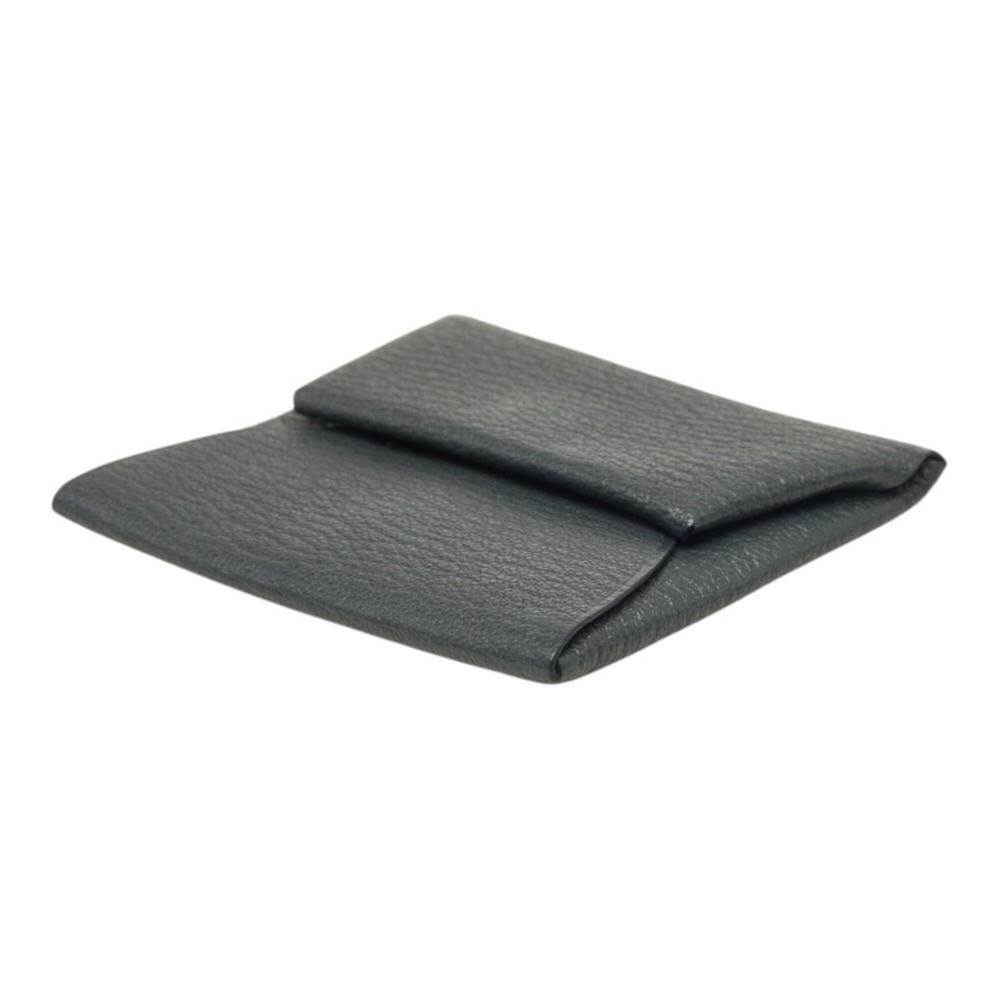 Hermes Gray Chevre Leather Coin Purse/Coin Case (Pre-Owned)