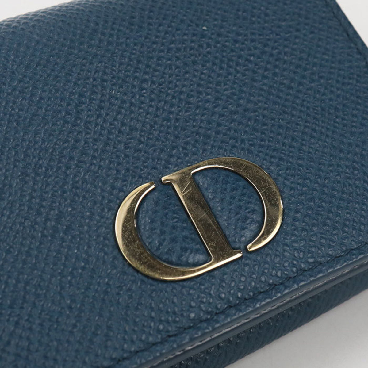 Christian Dior Blue Leather Wallet (Tri-Fold) (Pre-Owned)
