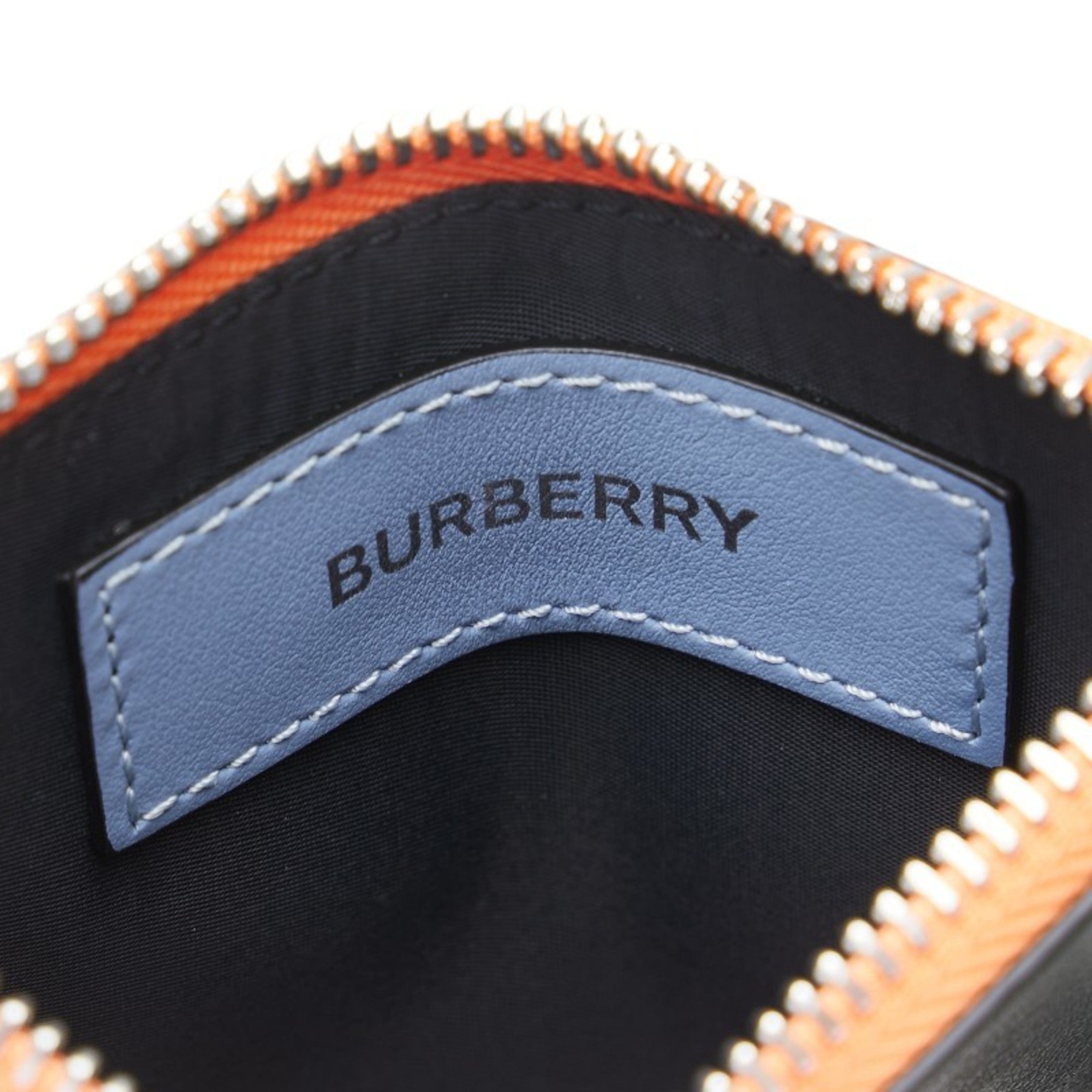 Burberry Multi-Color Orange Leather Coin Purse/Coin Case (Pre-Owned)