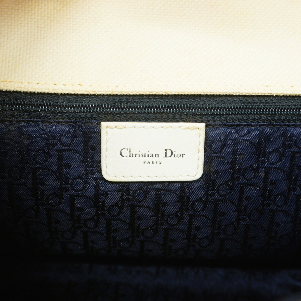 Christian Dior Ivory Canvas Shoulder Bag (Pre-Owned)