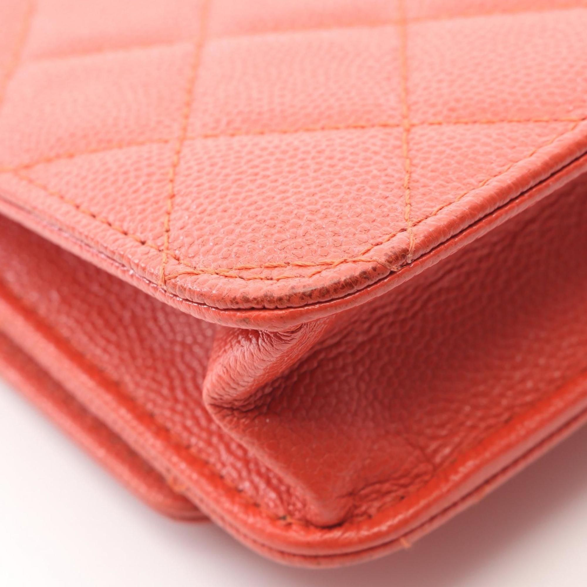 Chanel Orange Leather Shoulder Bag (Pre-Owned)