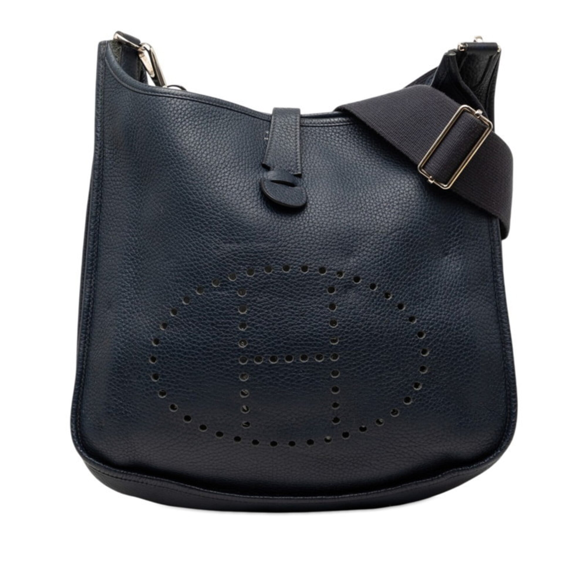 Hermes Navy Taurillon Clemence Leather Shoulder Bag (Pre-Owned)