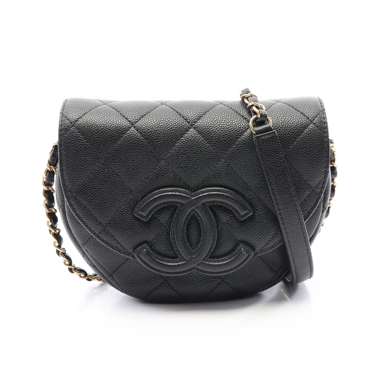 Chanel Black Grained Calfskin Handbag Shoulder Bag (Pre-Owned)