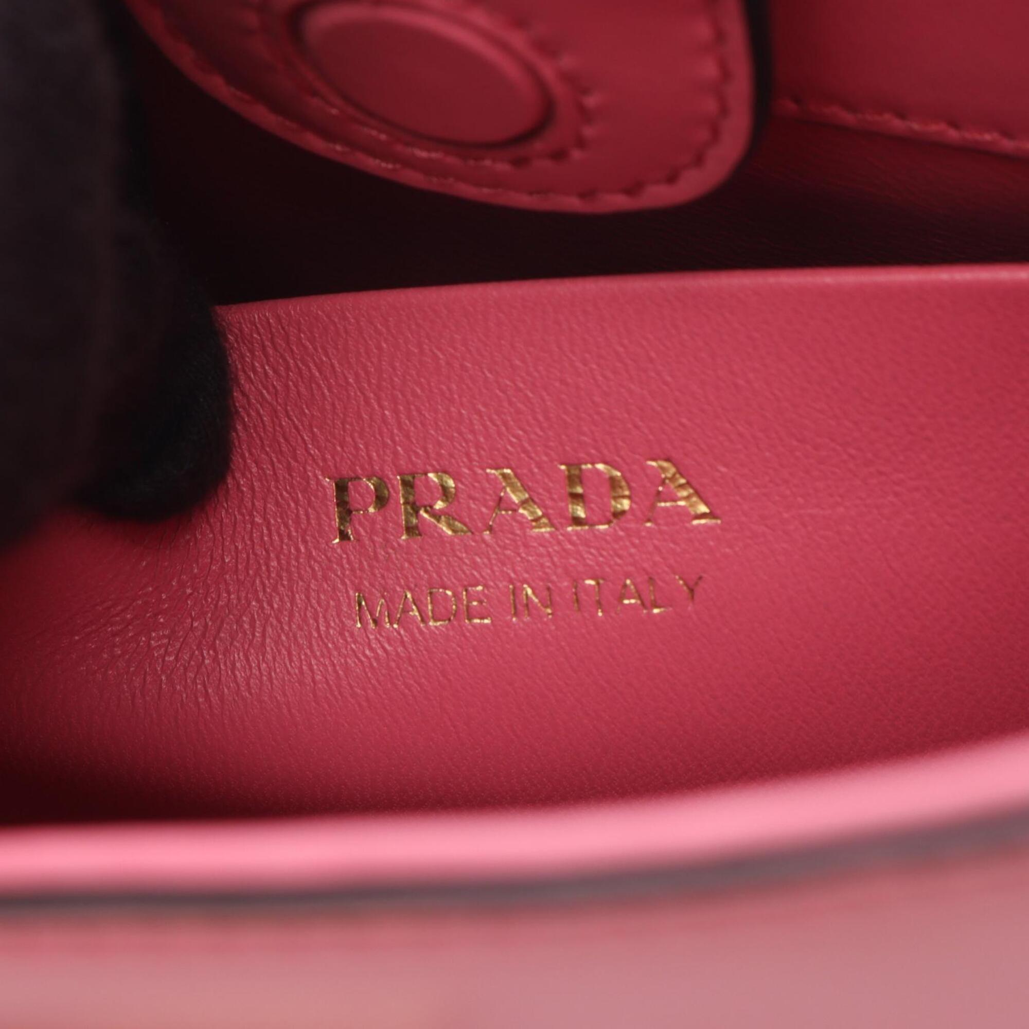 Prada Pink Leather Handbag Shoulder Bag (Pre-Owned)