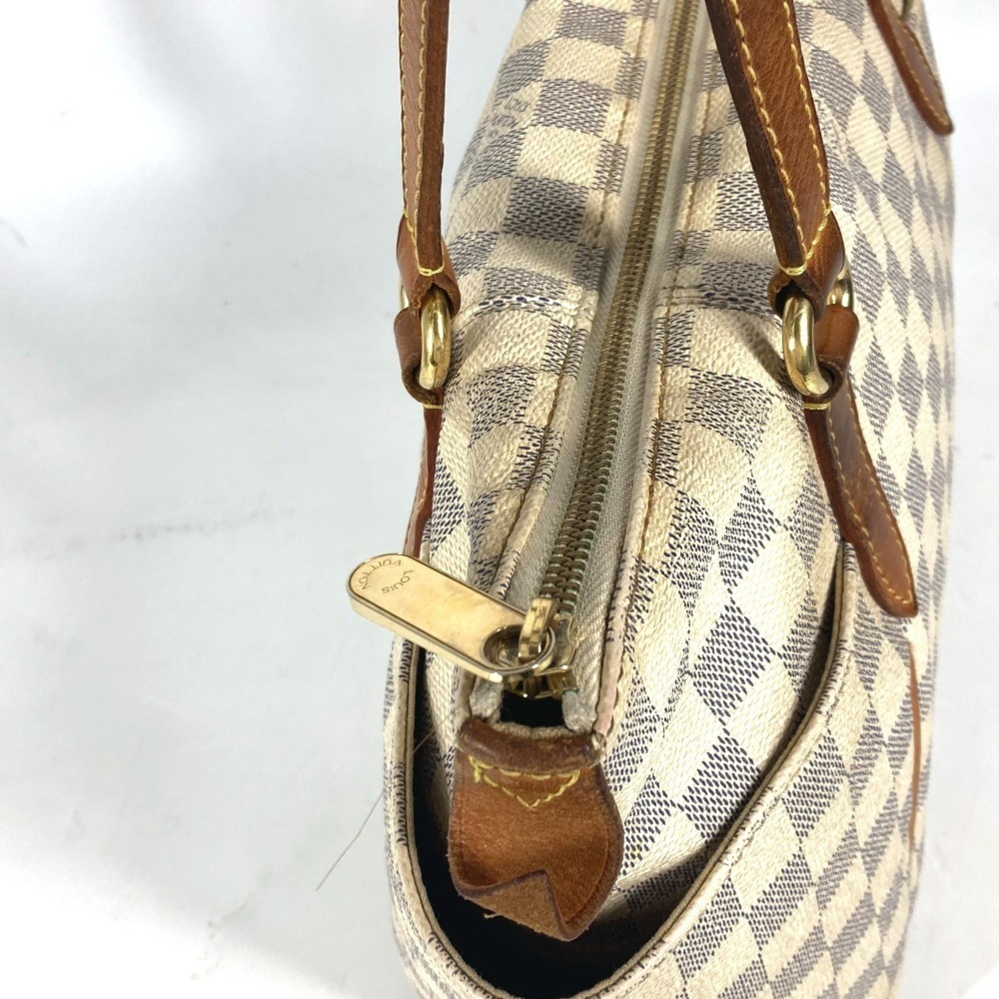Louis Vuitton White Damier Azur Shoulder Bag Tote Bag (Pre-Owned)