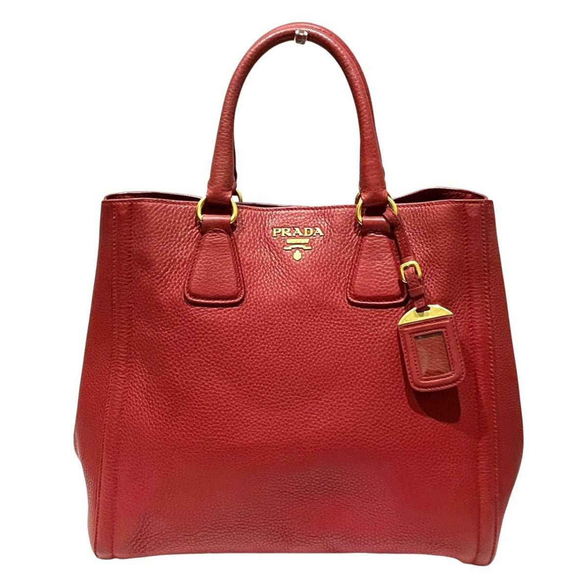 Prada Red Color Leather Tote Bag (Pre-Owned)