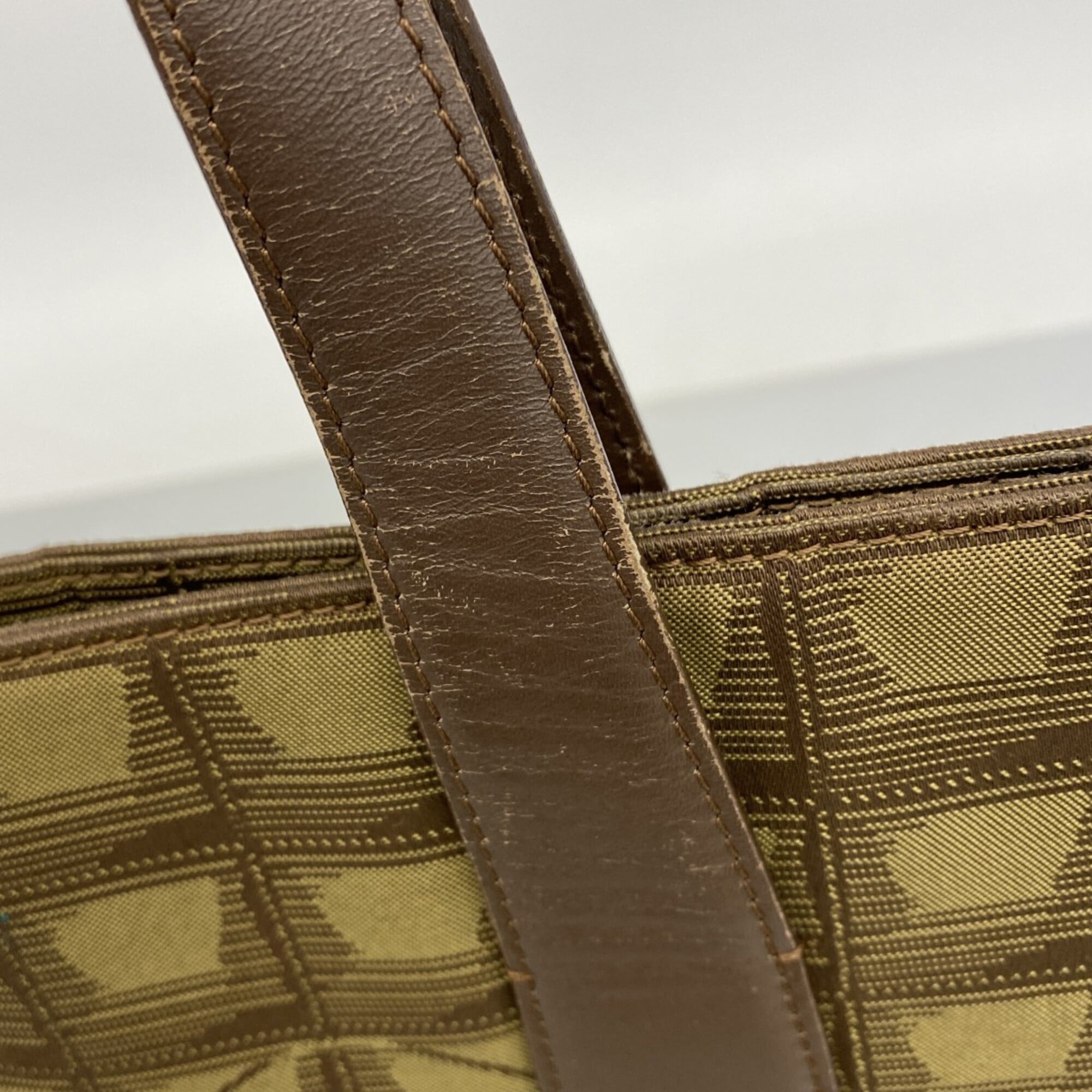 Chanel Khaki Nylon Tote Bag (Pre-Owned)