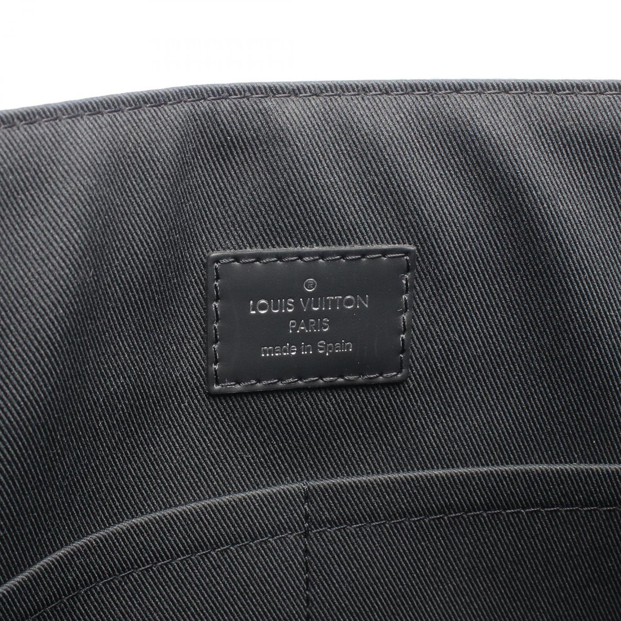 Louis Vuitton Black Coated Canvas Leather Handbag Shoulder Bag (Pre-Owned)