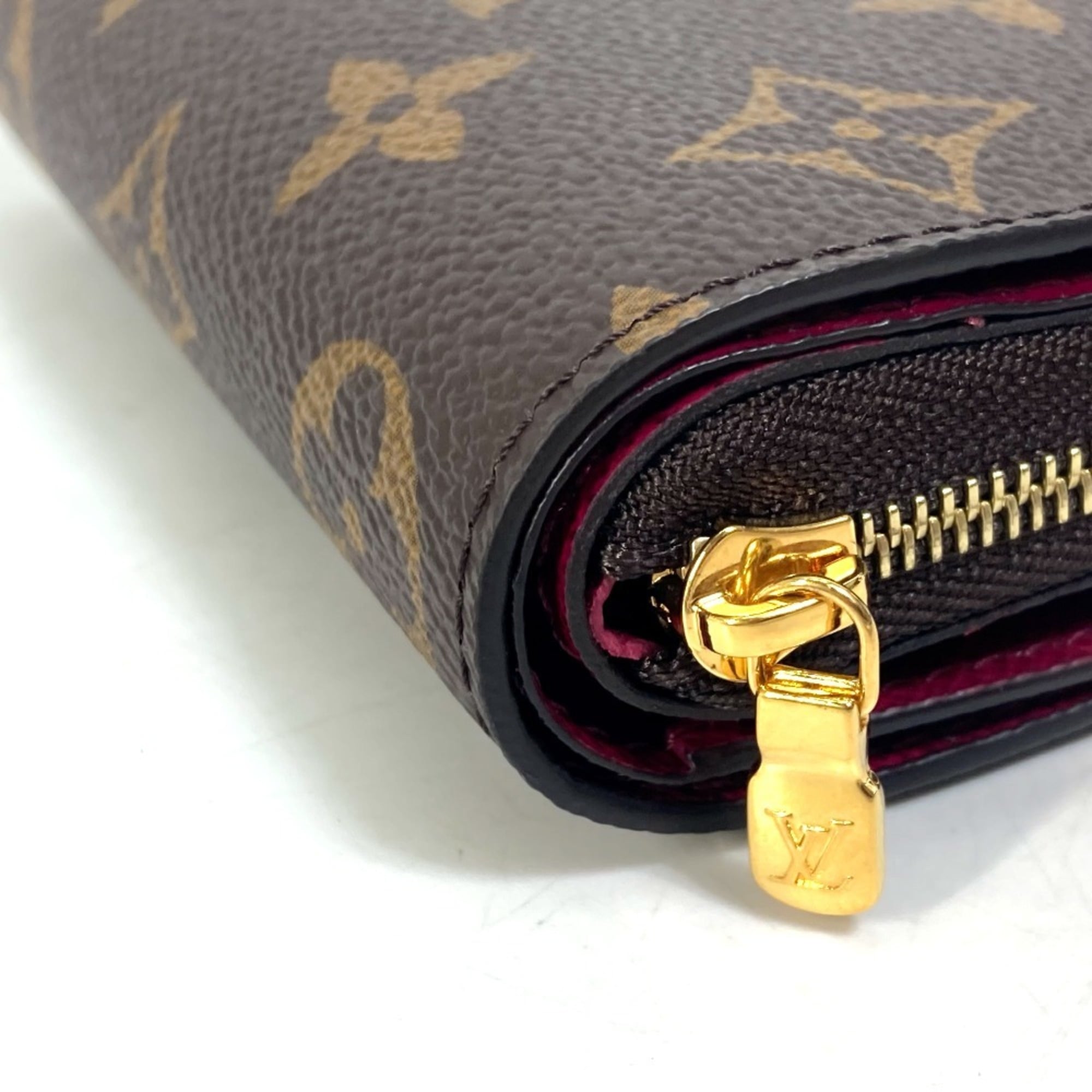 Louis Vuitton Monogram Brown Fuchsia Monogram Wallet (Bi-Fold) (Pre-Owned)
