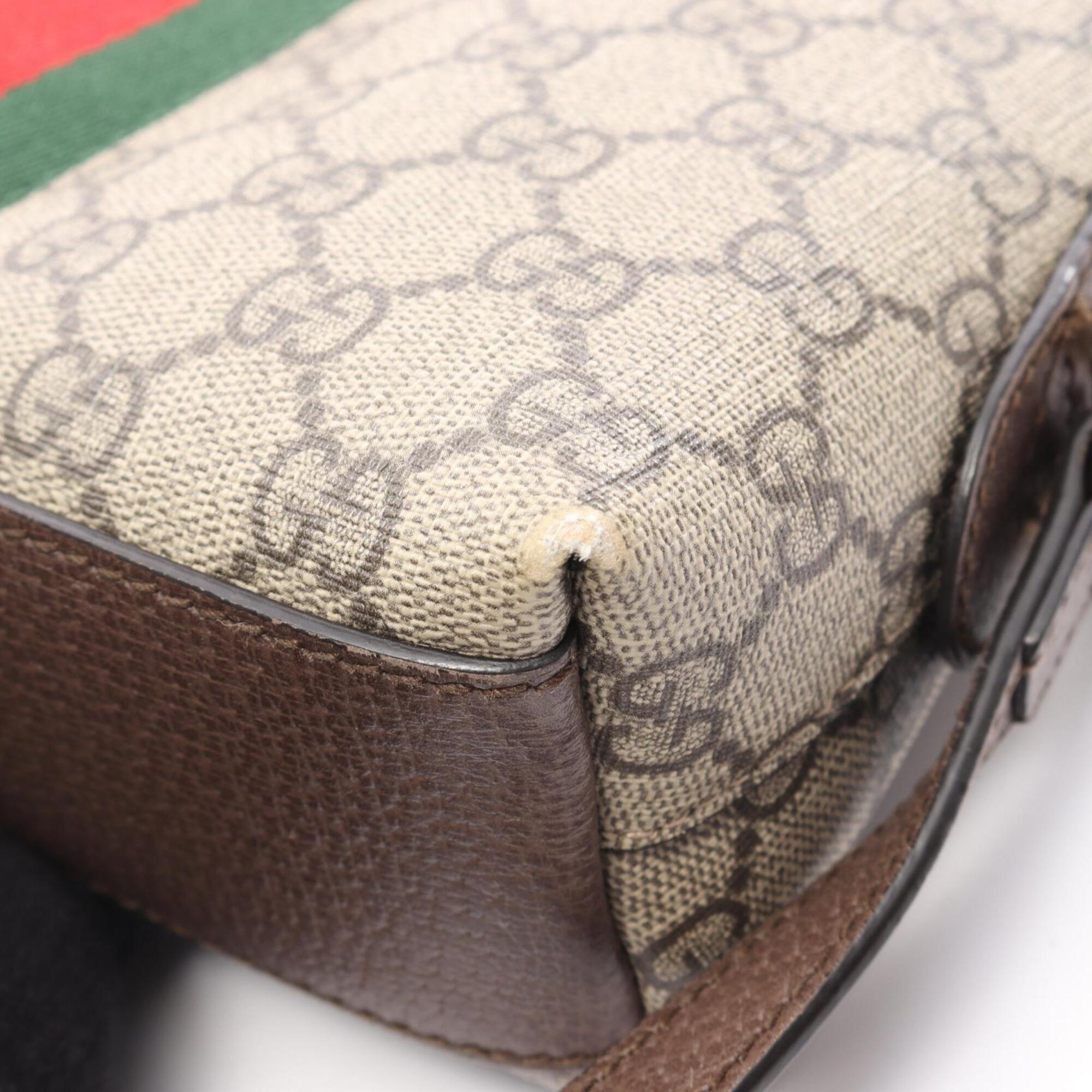 Gucci Beige Multi-Color Gg Supreme Leather Handbag Shoulder Bag (Pre-Owned)