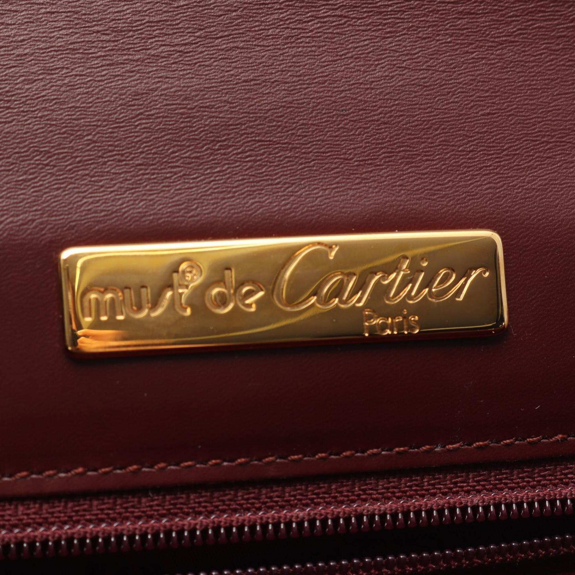 Cartier Bordeaux Leather Shoulder Bag (Pre-Owned)