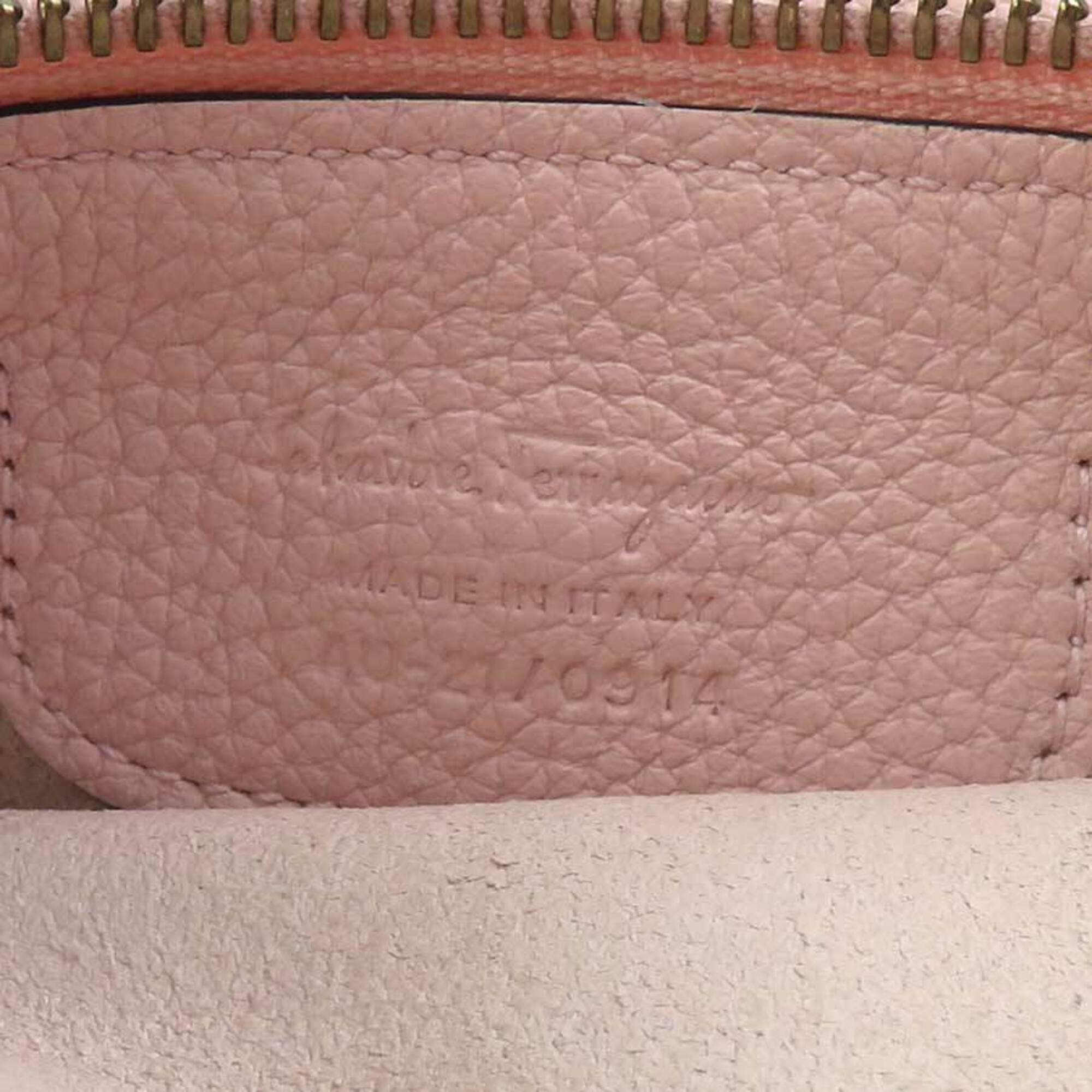 Salvatore Ferragamo Pink Leather Handbag Shoulder Bag (Pre-Owned)