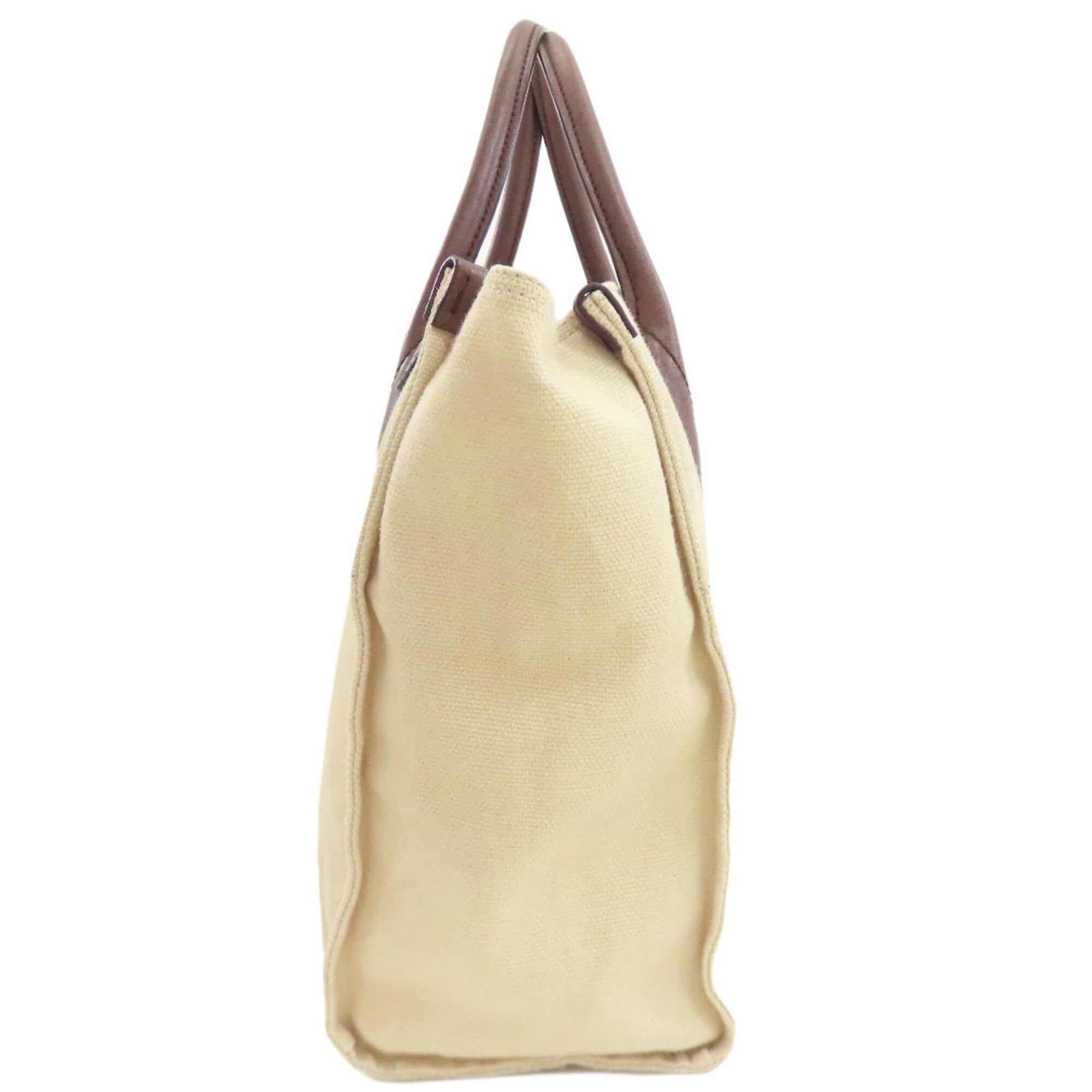 Gucci Beige Brown Canvas Handbag (Pre-Owned)