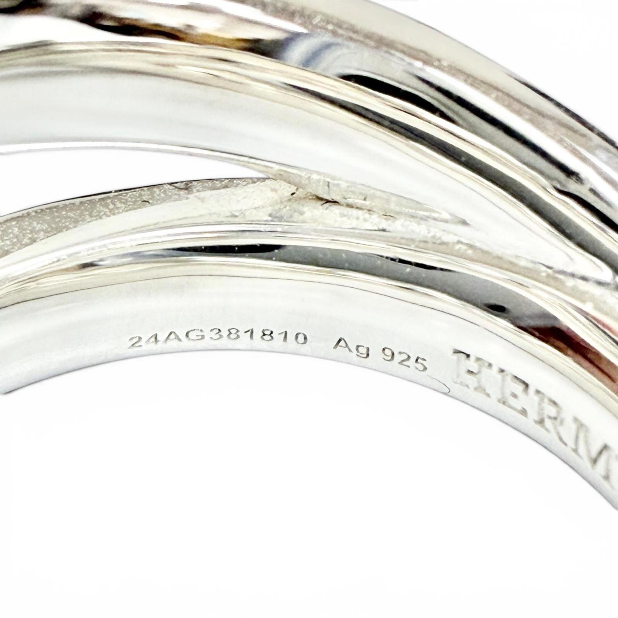 Hermes Silver Silver 925 Band Ring (Pre-Owned)