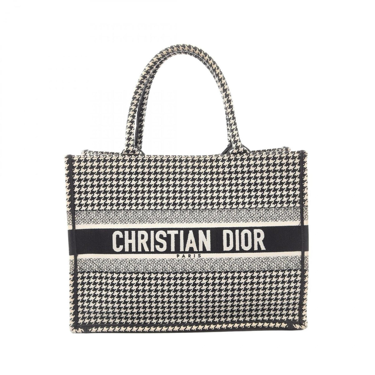 Christian Dior Black Ivory Canvas Handbag Tote Bag (Pre-Owned)