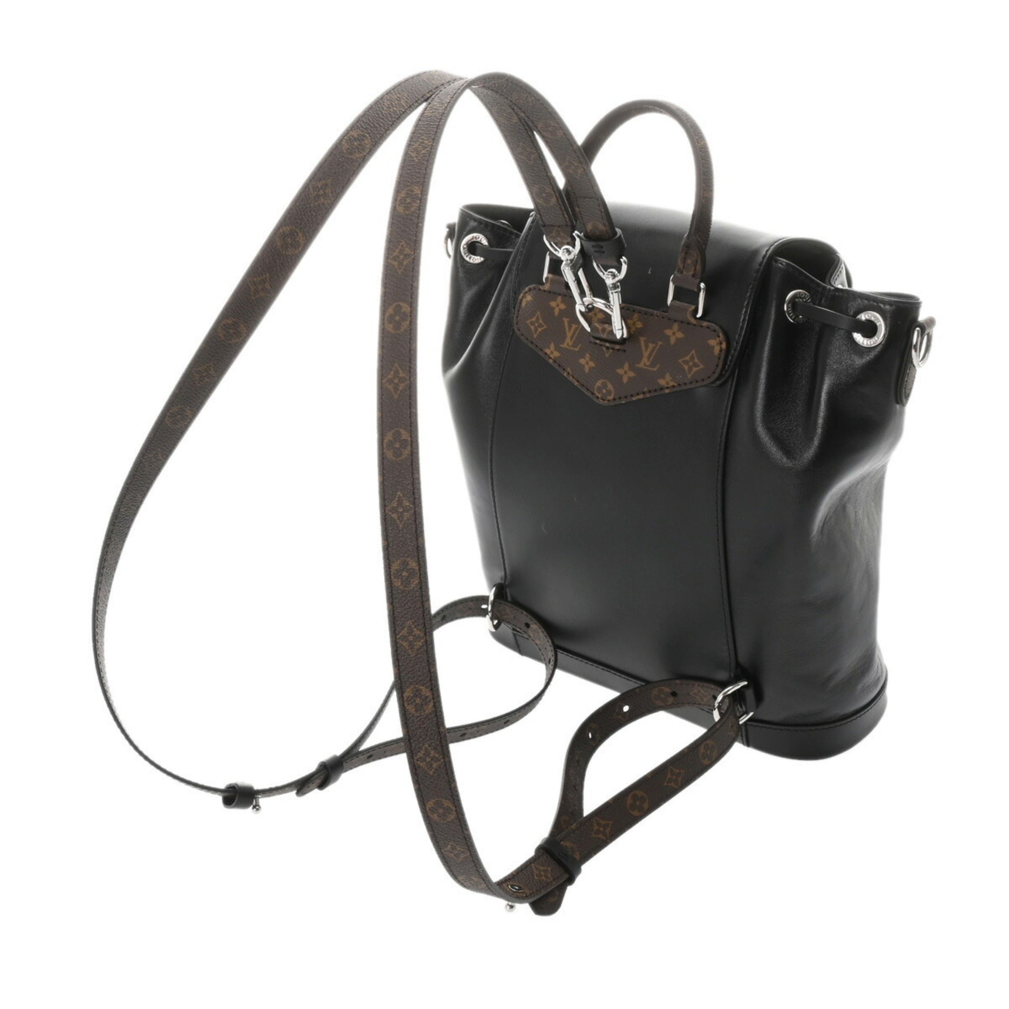 Louis Vuitton Black Leather Monogram Backpack (Pre-Owned)
