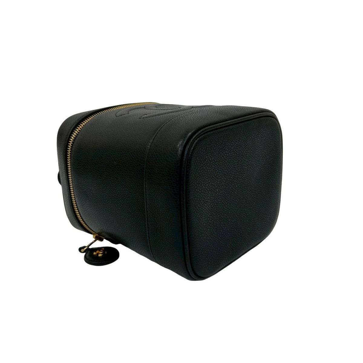 Chanel Black Grained Calfskin Handbag Vanity Bag (Pre-Owned)