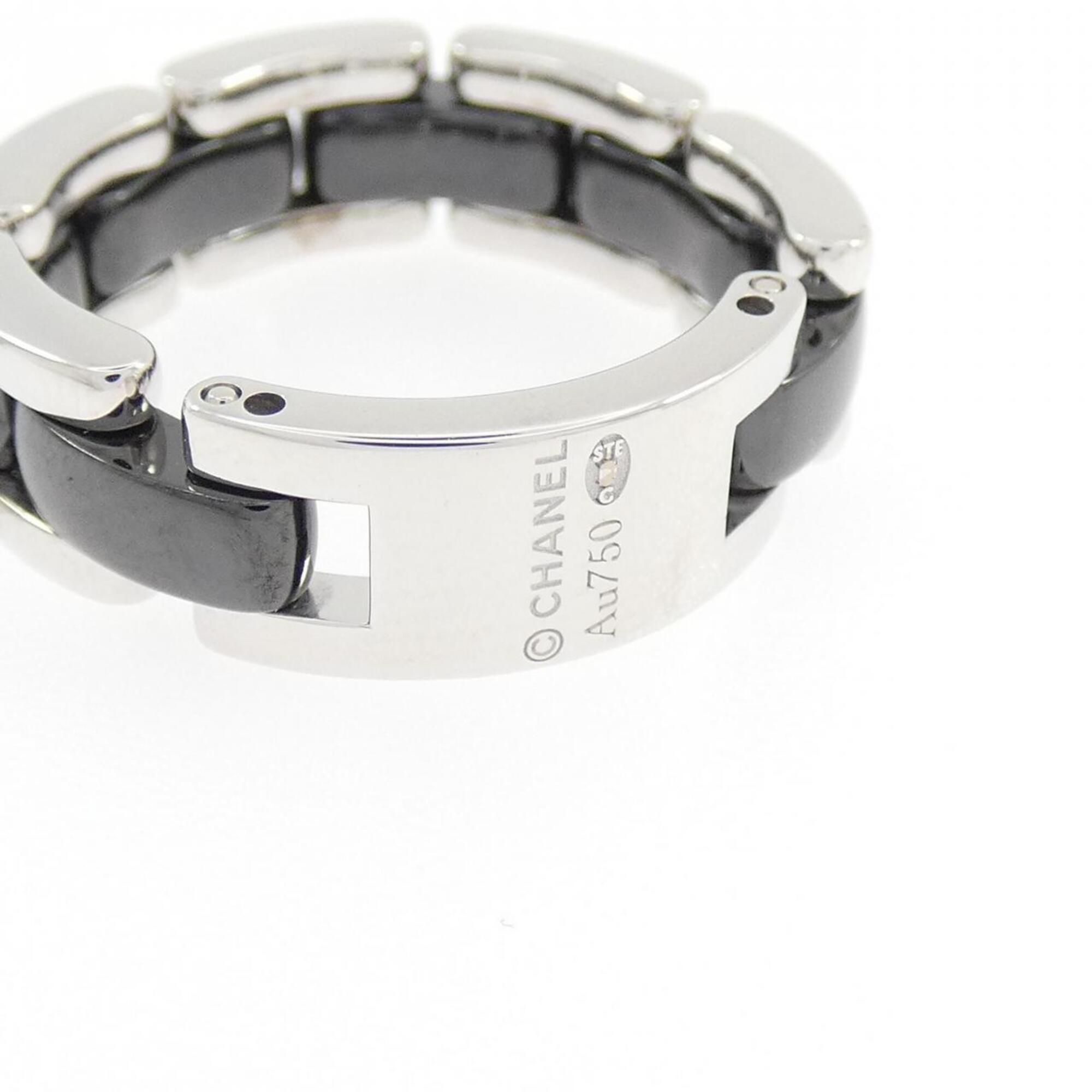 Chanel White White Gold (18K) Ceramic Band Ring (Pre-Owned)