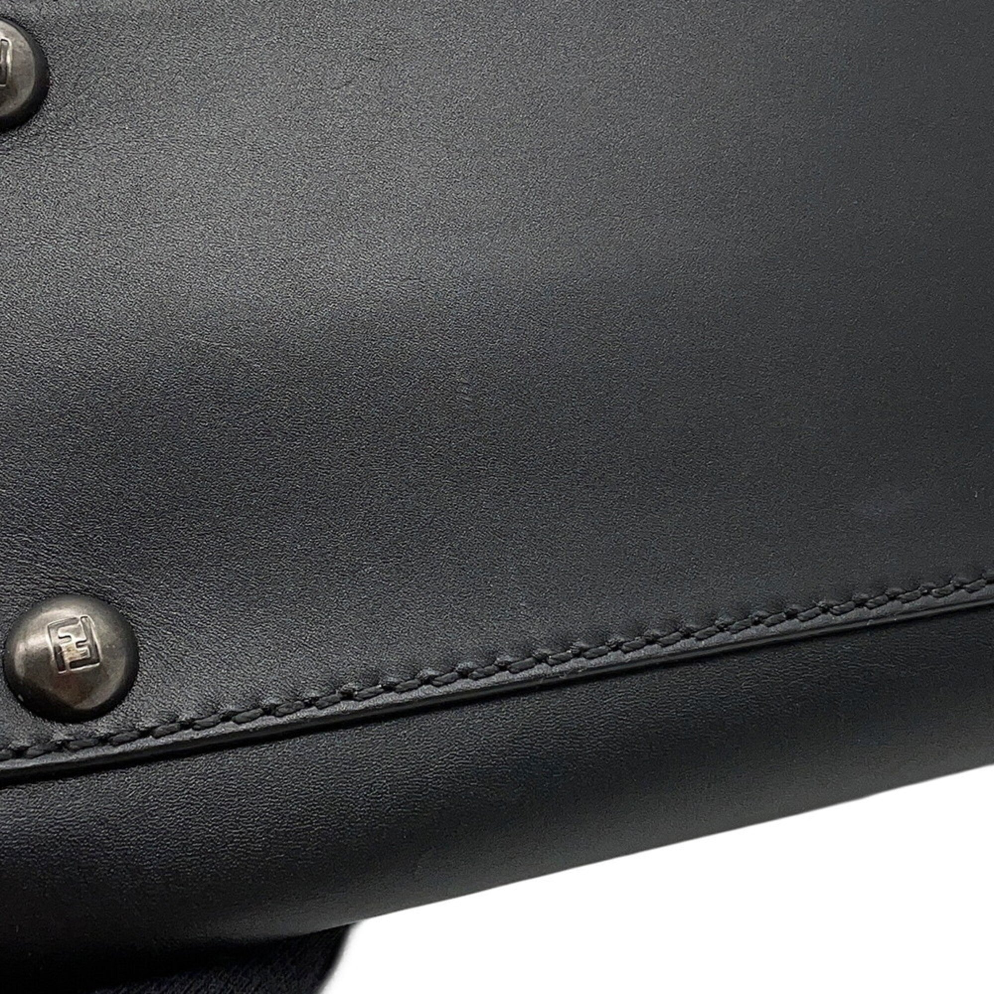 Fendi Peekaboo Black Leather Handbag Shoulder Bag (Pre-Owned)