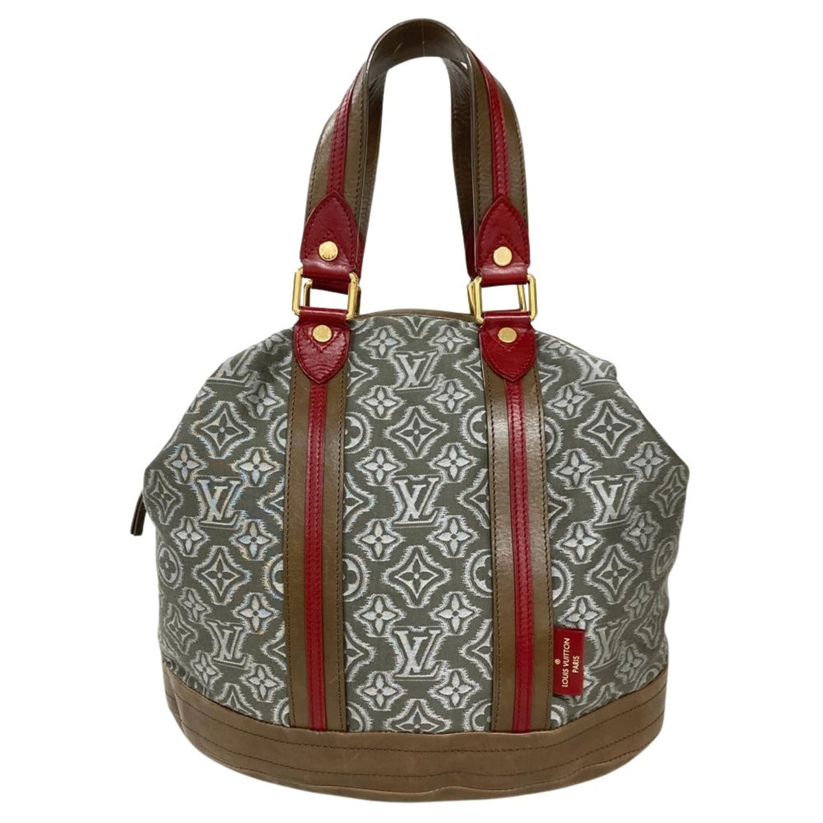 Louis Vuitton Khaki Jacquard Leather Tote Bag (Pre-Owned)