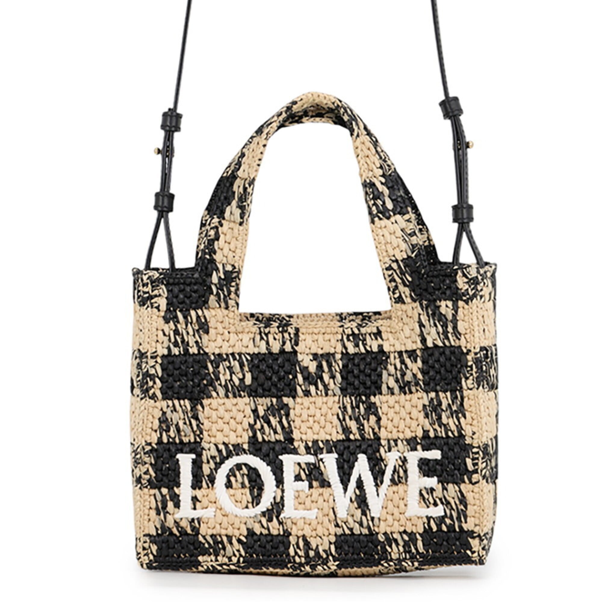 Loewe Black Raffia Leather Handbag (Pre-Owned)