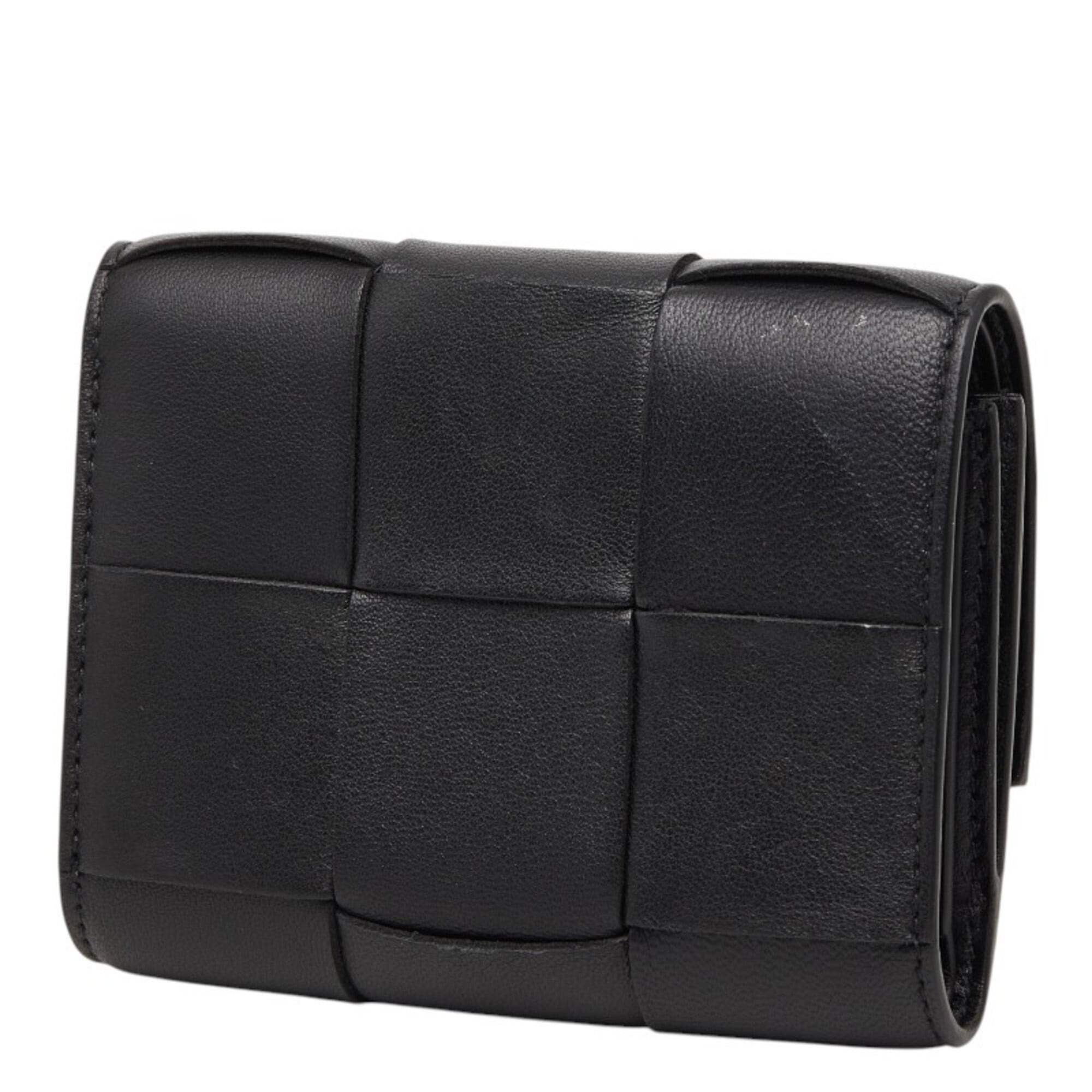 Bottega Veneta Black Leather Wallet (Tri-Fold) (Pre-Owned)